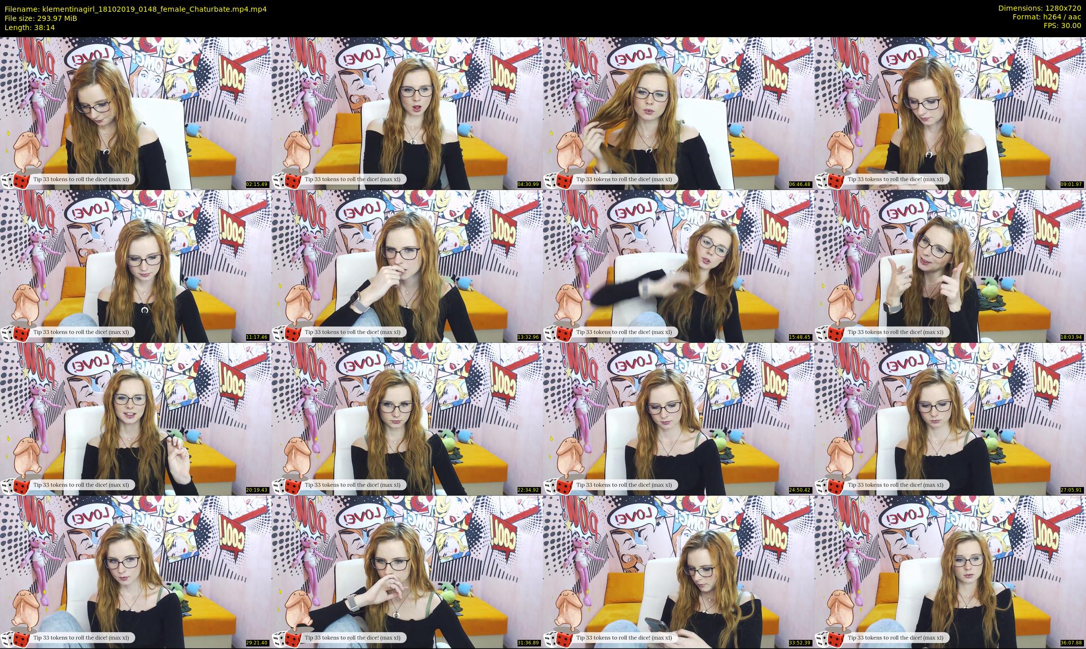 klementinagirl — 39 minute Chaturbate female cam show recording, 720p, Oct 18, 2019