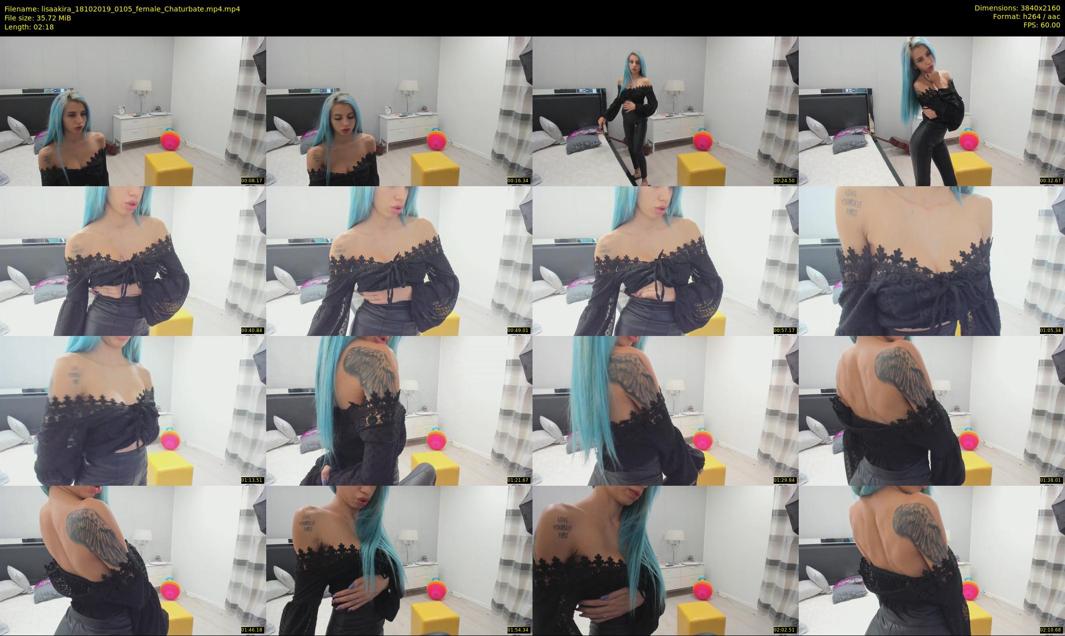 lisaakira — 3 minute Chaturbate female cam show recording, 4K, Oct 18, 2019
