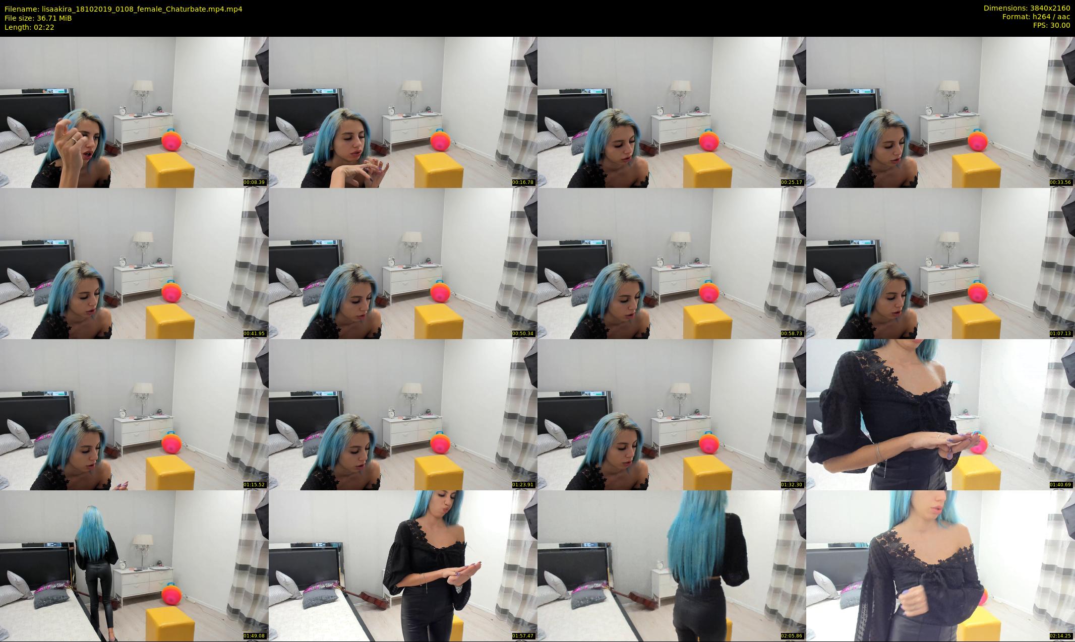lisaakira — 3 minute Chaturbate female cam show recording, 4K, Oct 18, 2019