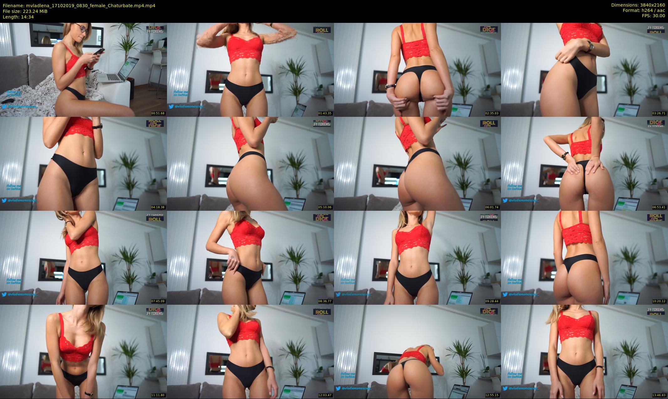mvladlena — 15 minute Chaturbate female cam show recording, 4K, Oct 17, 2019