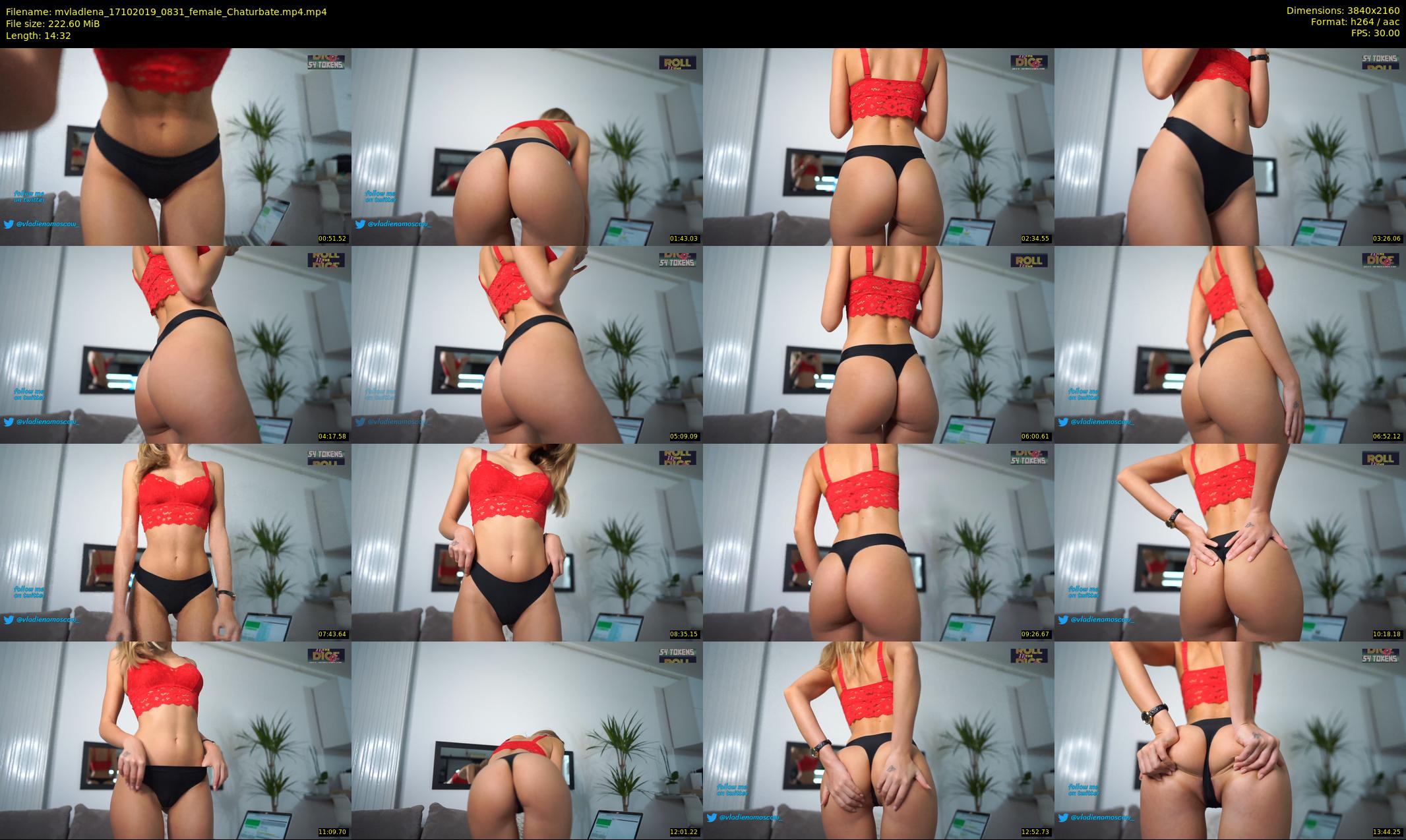 mvladlena — 15 minute Chaturbate female cam show recording, 4K, Oct 17, 2019