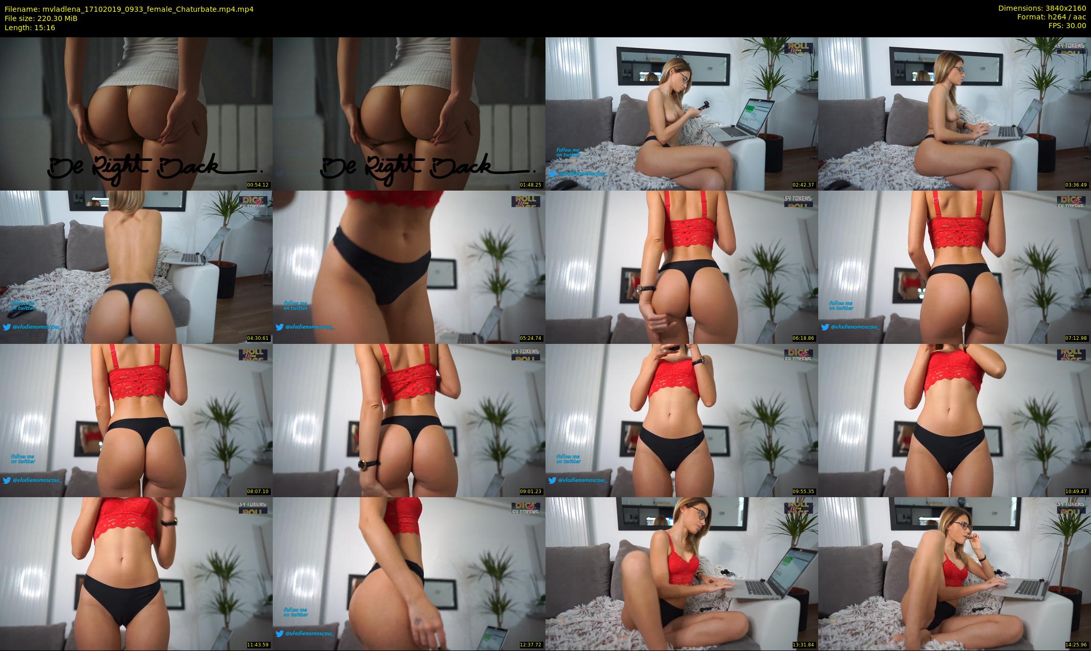 mvladlena — 16 minute Chaturbate female cam show recording, 4K, Oct 17, 2019