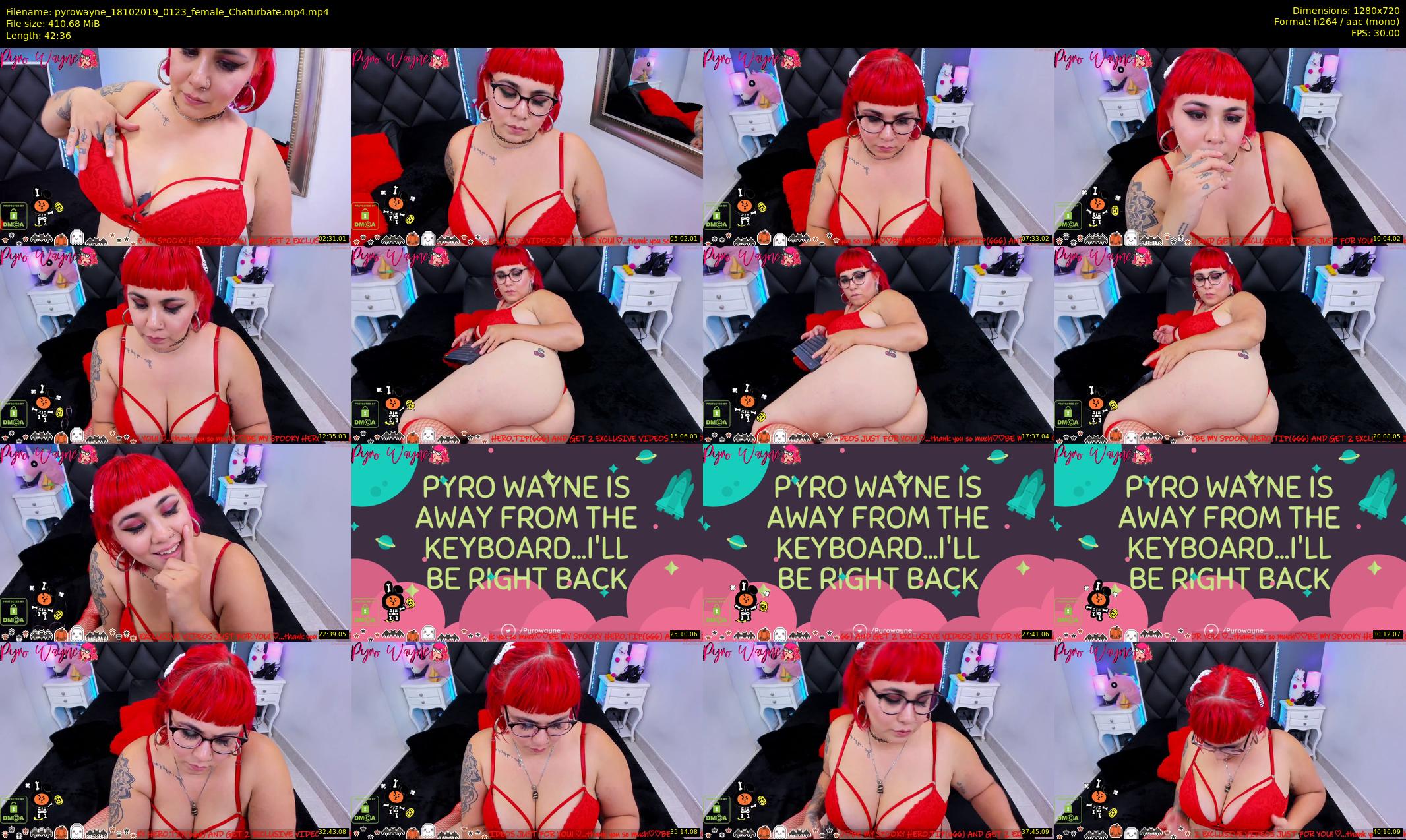 pyrowayne — 43 minute Chaturbate female cam show recording, 720p, Oct 18, 2019