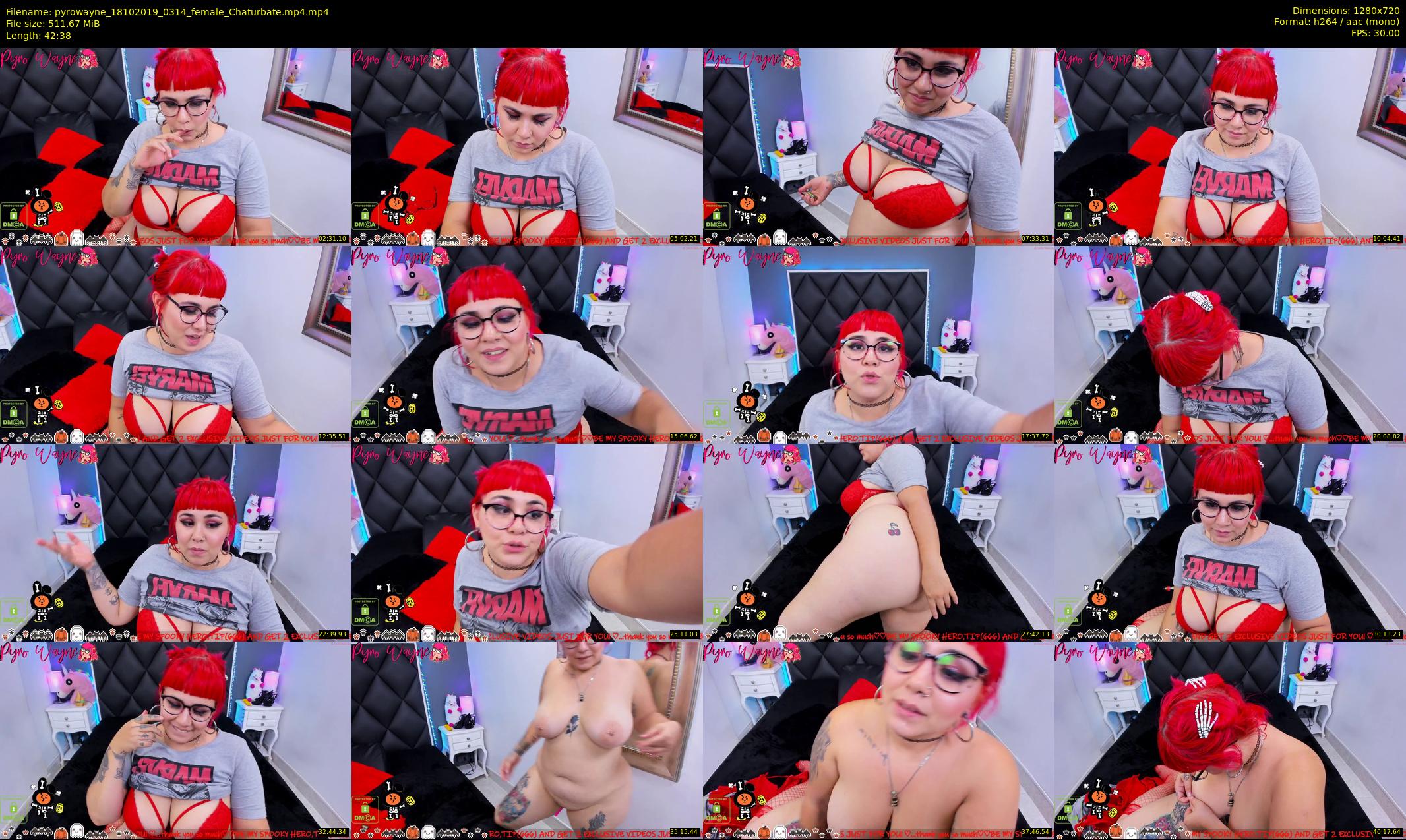 pyrowayne — 43 minute Chaturbate female cam show recording, 720p, Oct 18, 2019