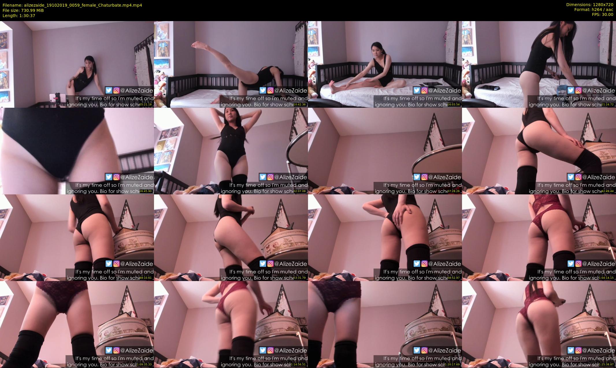alizezaide — 91 minute Chaturbate female cam show recording, 720p, Oct 19, 2019