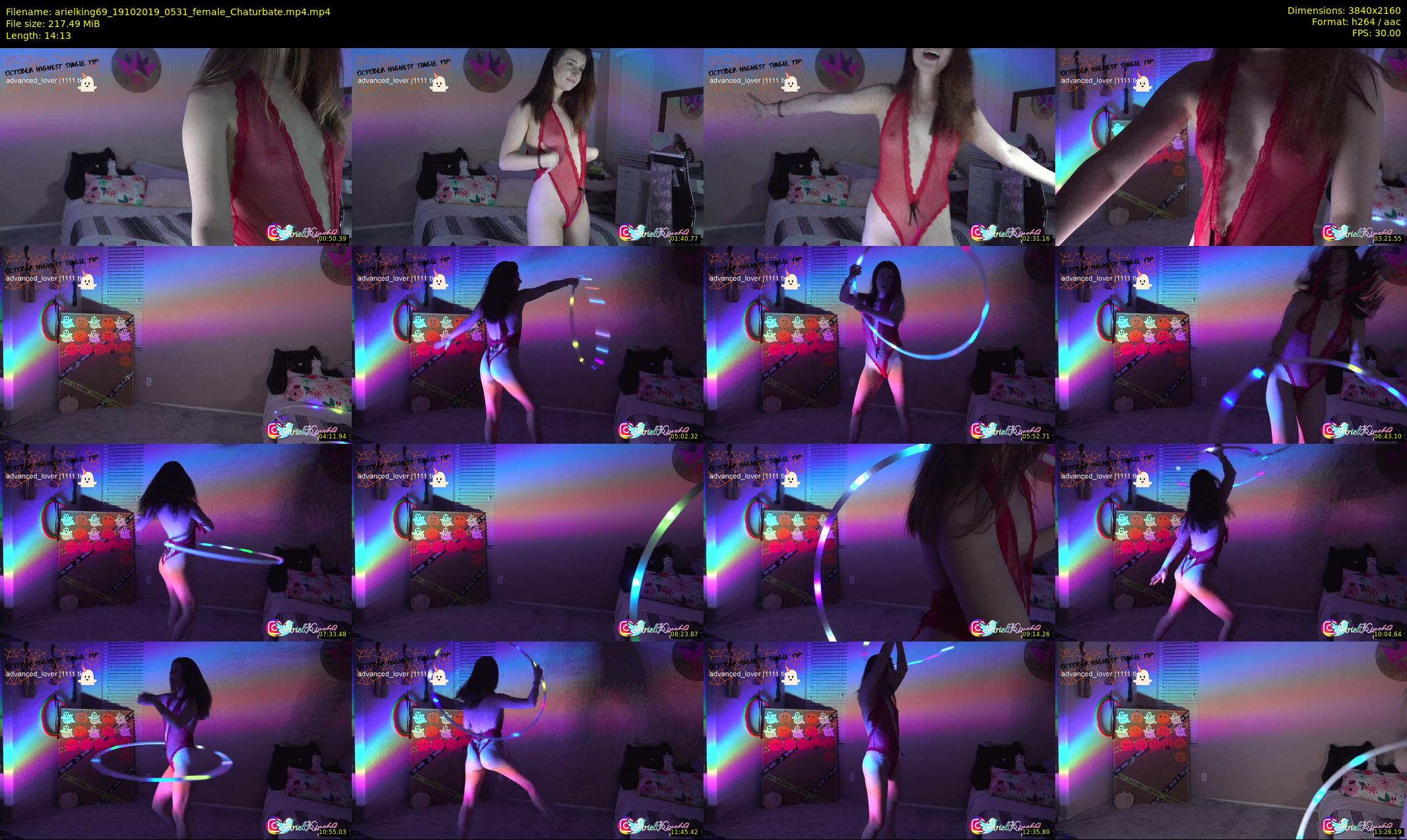 arielking69 — 15 minute Chaturbate female cam show recording, 4K, Oct 19, 2019