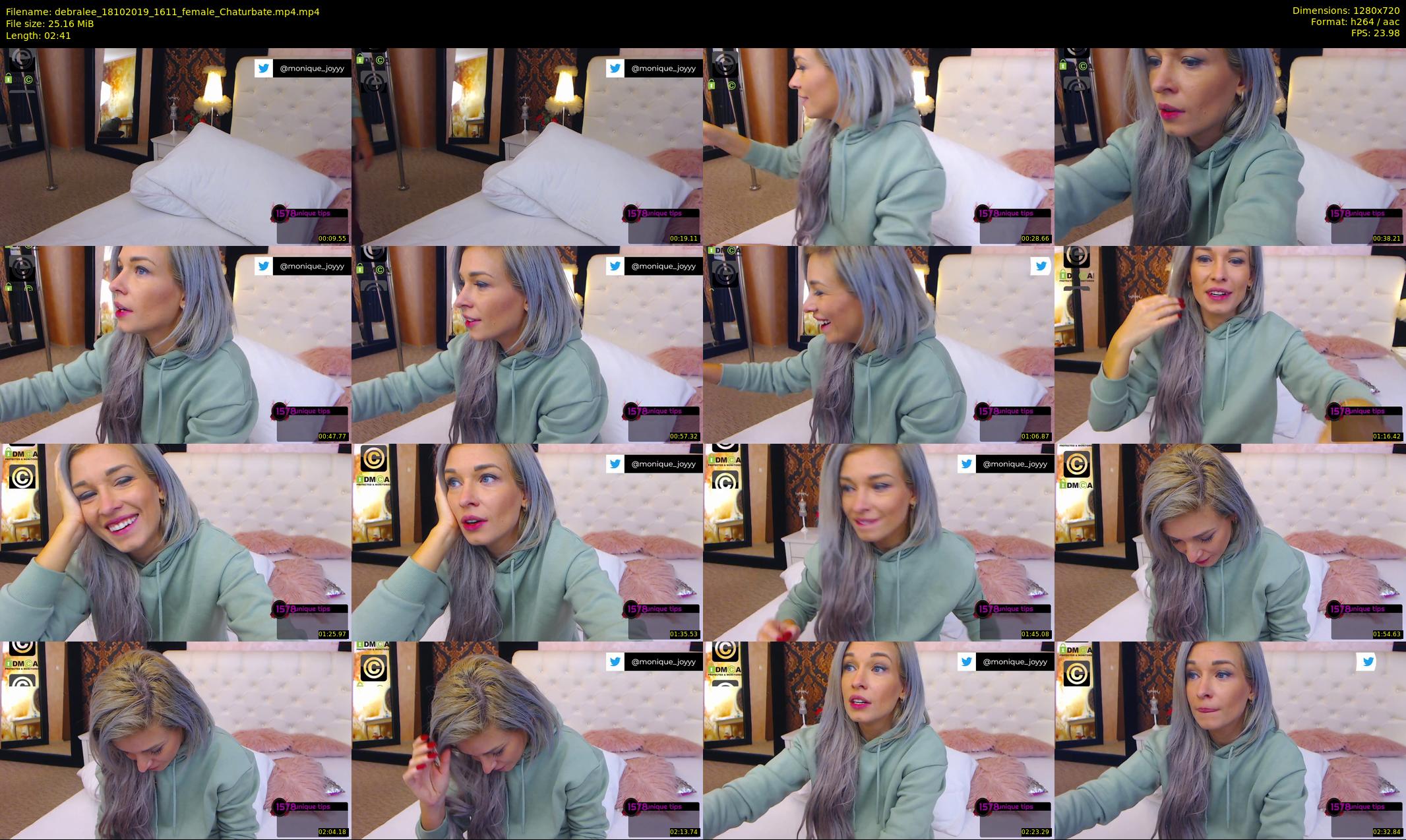 debralee — 3 minute Chaturbate female cam show recording, 720p, Oct 18, 2019