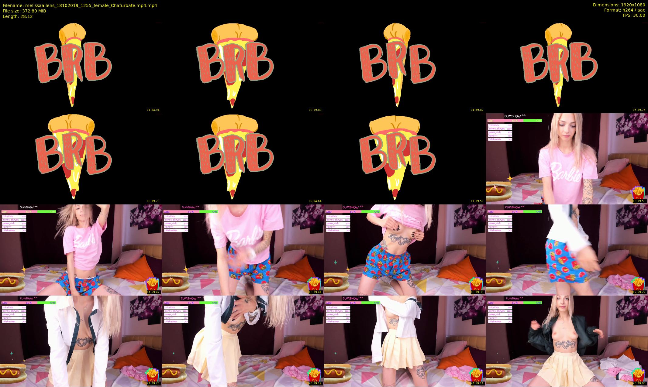 melissaallens — 29 minute Chaturbate female cam show recording, 1080p, Oct 18, 2019