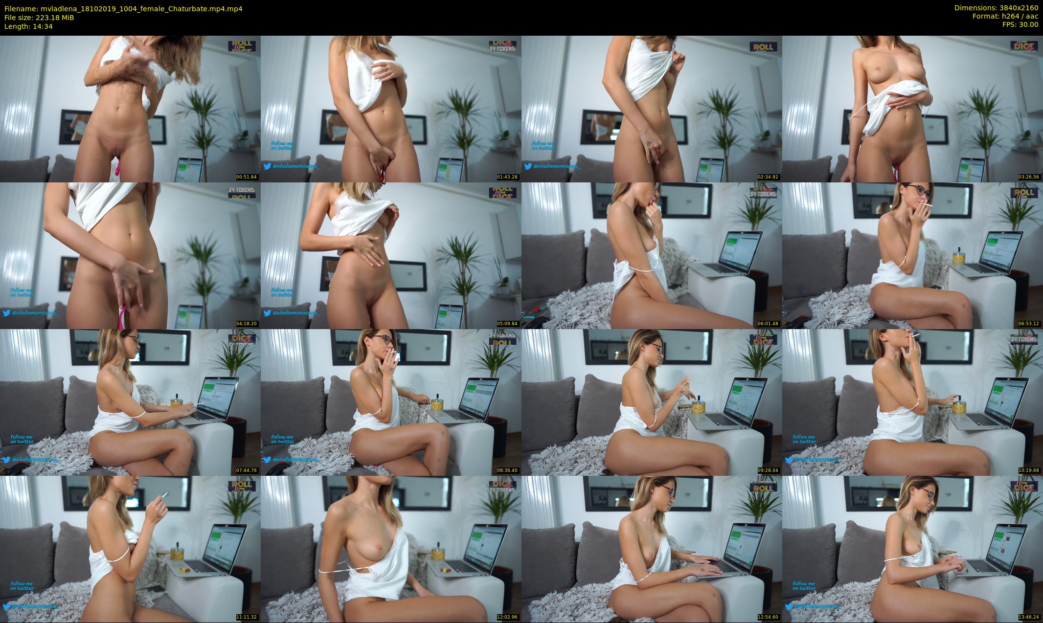 mvladlena — 15 minute Chaturbate female cam show recording, 4K, Oct 18, 2019