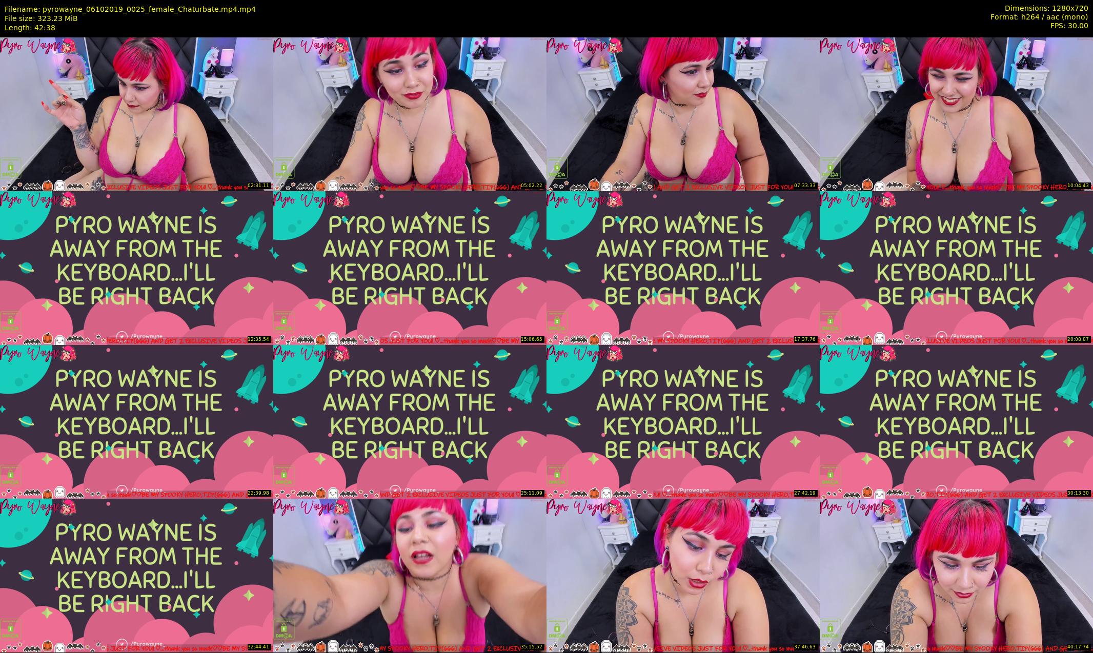 pyrowayne — 43 minute Chaturbate female cam show recording, 720p, Oct 6, 2019