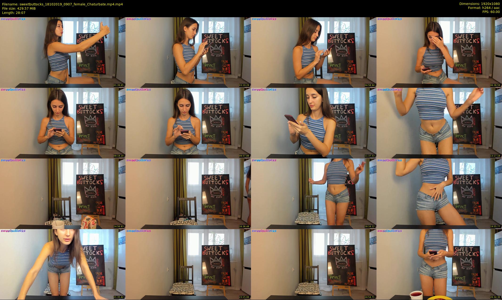 sweetbuttocks — 29 minute Chaturbate female cam show recording, 1080p, Oct 18, 2019
