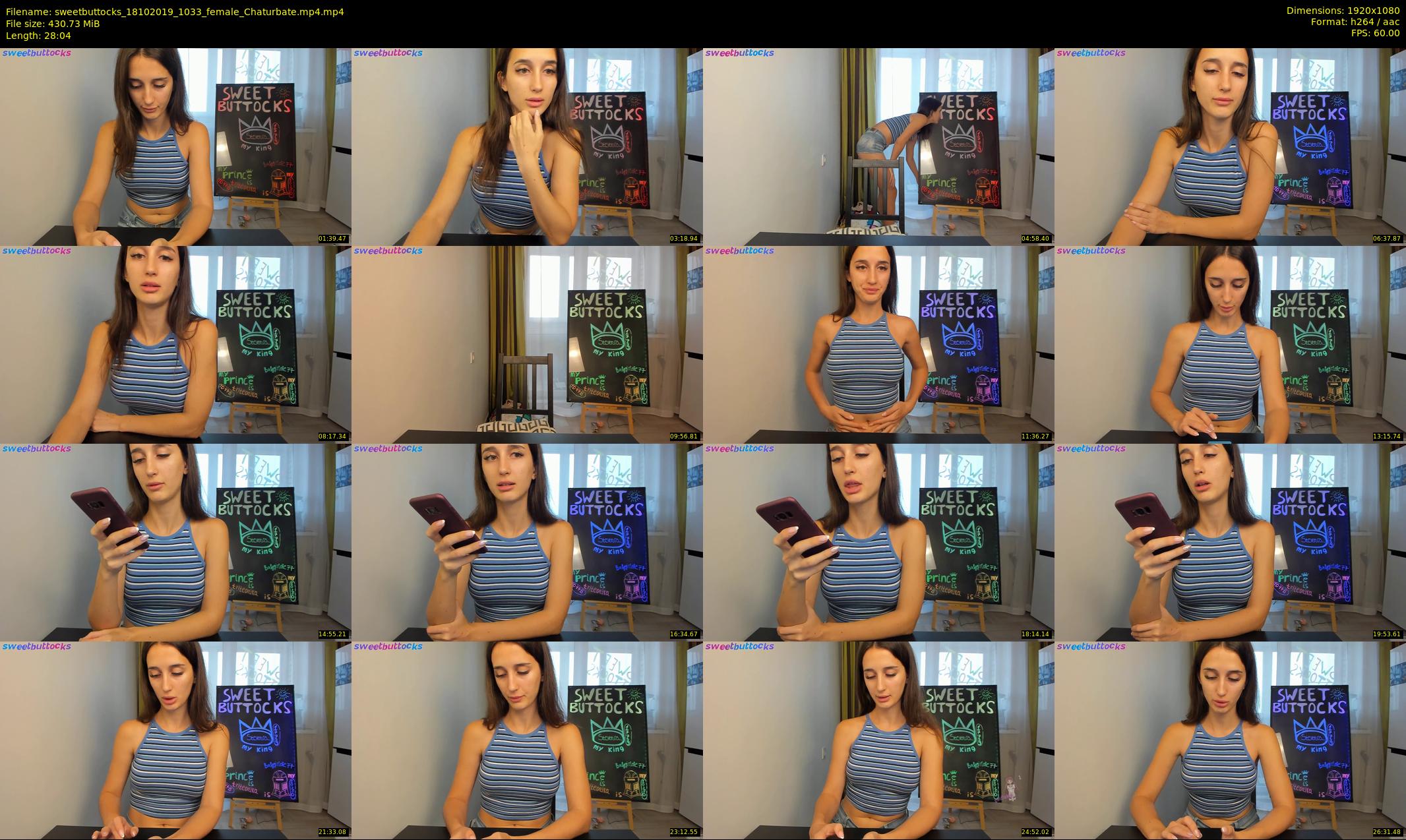 sweetbuttocks — 29 minute Chaturbate female cam show recording, 1080p, Oct 18, 2019