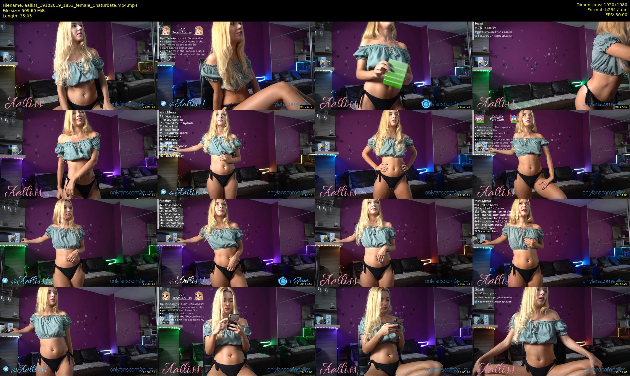 aalliss — 36 minute Chaturbate female cam show recording, 1080p, Oct 19, 2019