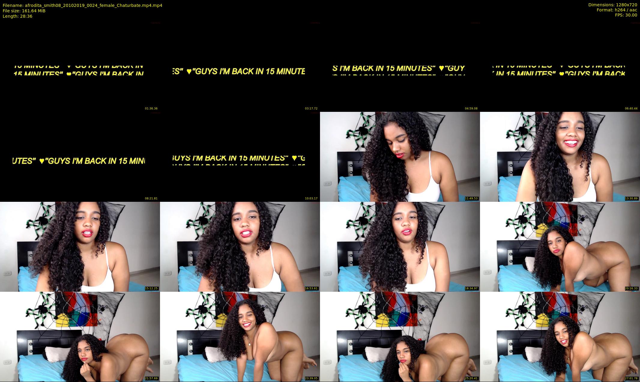 afrodita_smith08 — 29 minute Chaturbate female cam show recording, 720p, Oct 20, 2019