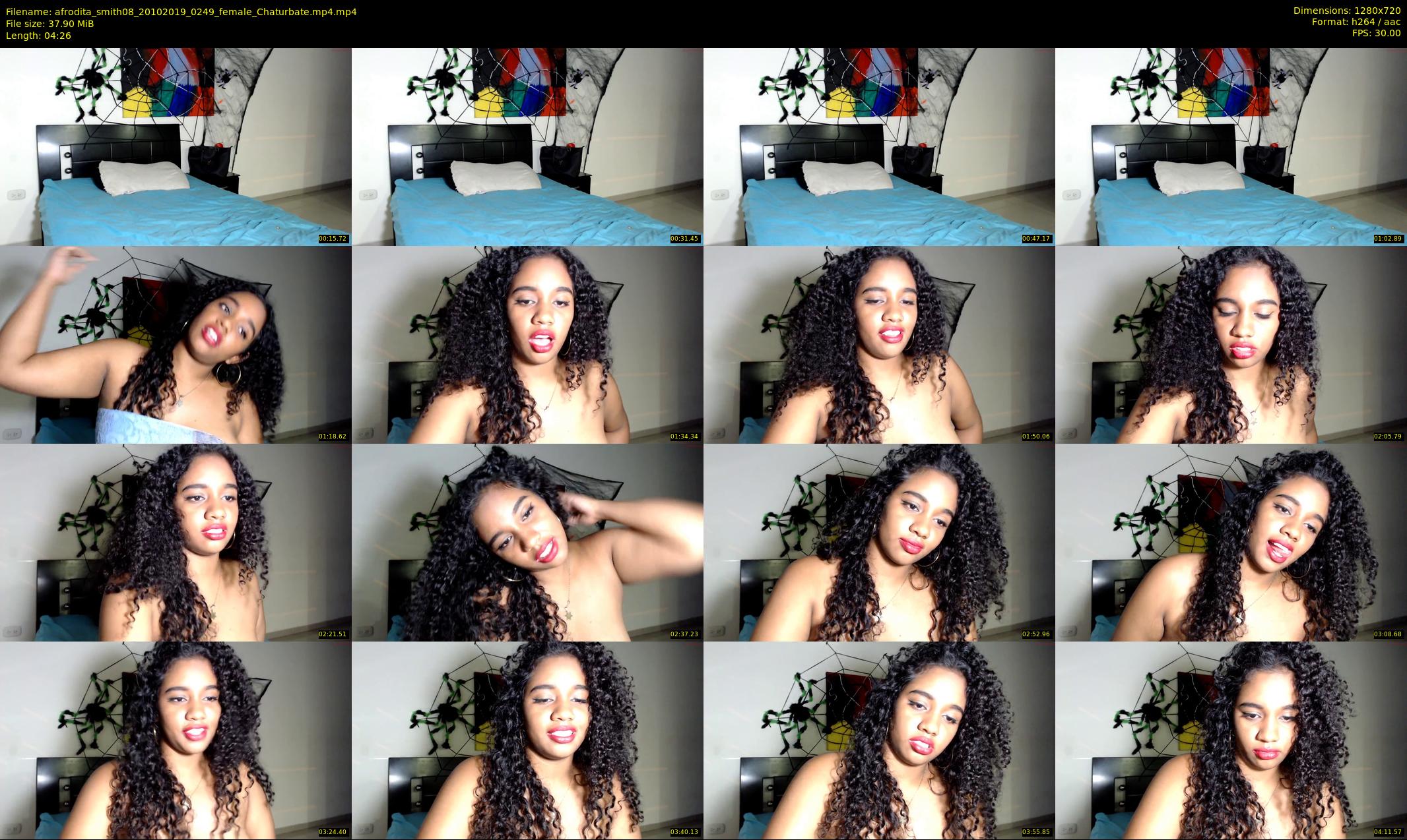 afrodita_smith08 — 5 minute Chaturbate female cam show recording, 720p, Oct 20, 2019