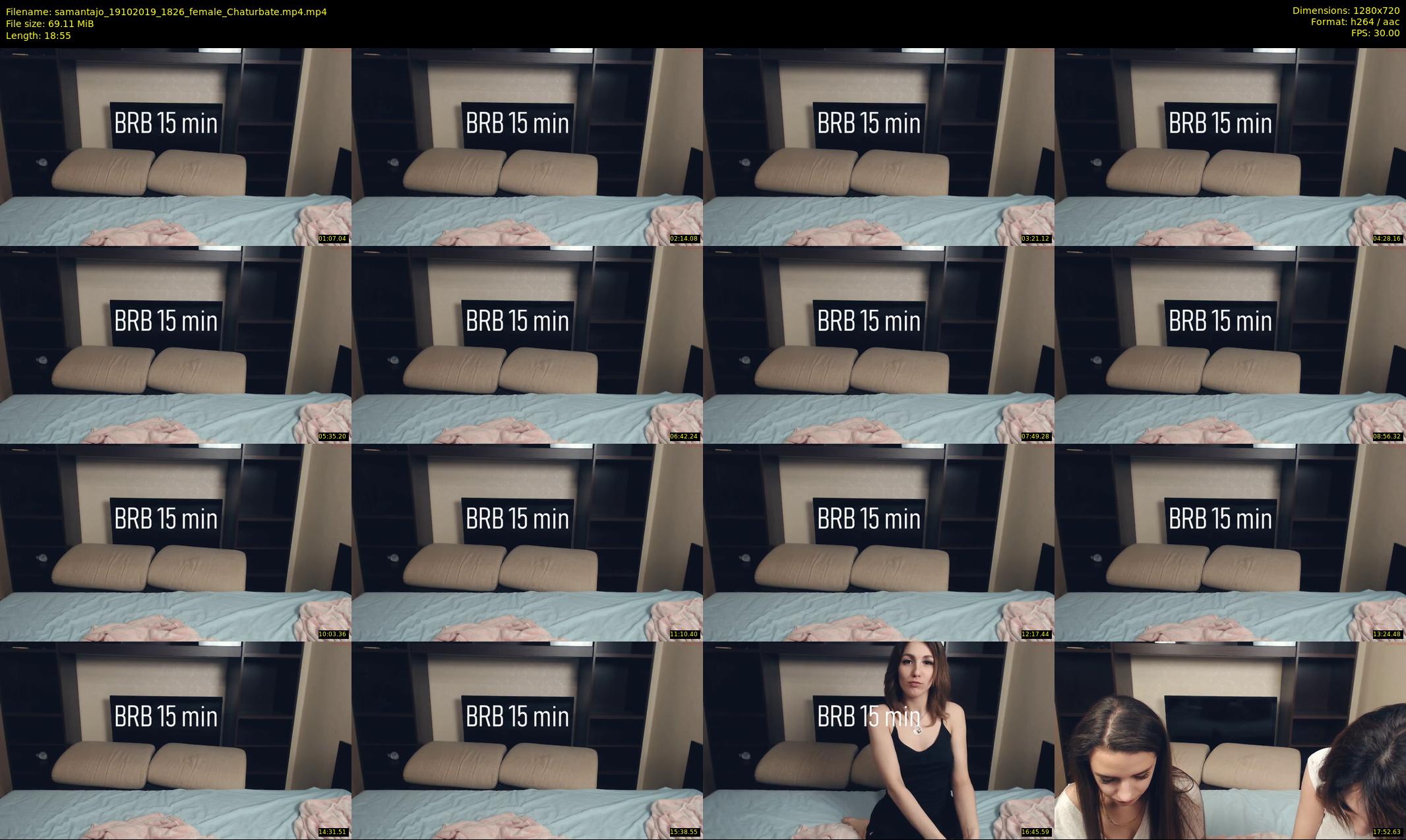 samantajo — 19 minute Chaturbate female cam show recording, 720p, Oct 19, 2019