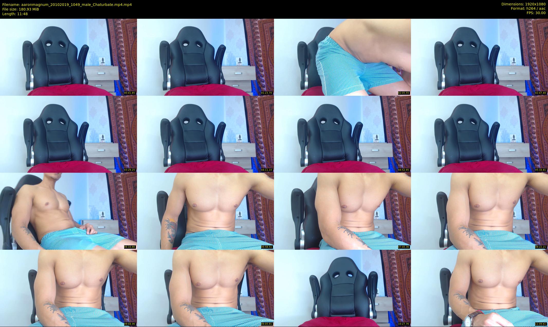 aaronmagnum — 12 minute Chaturbate male cam show recording, 1080p, Oct 20, 2019