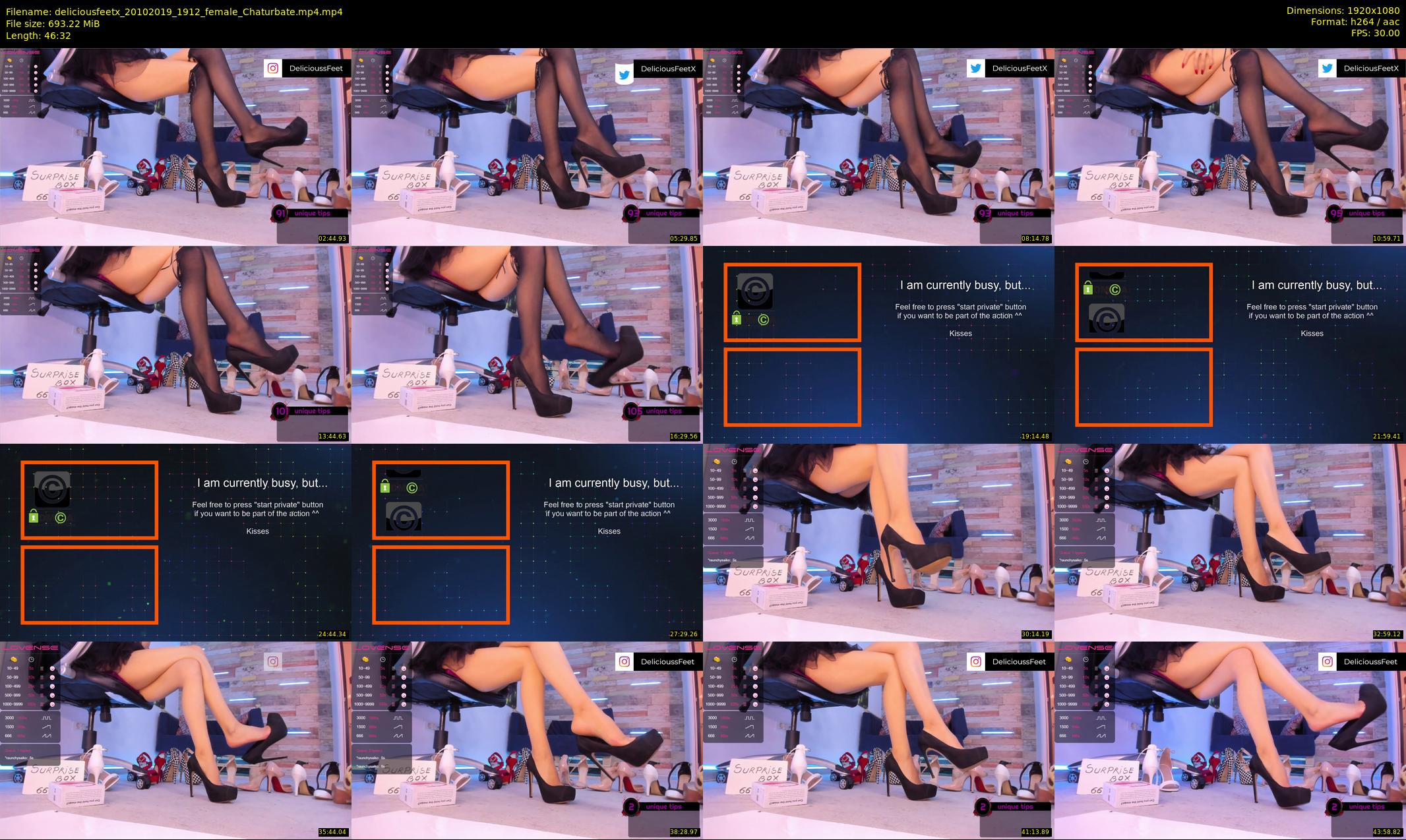 deliciousfeetx — 47 minute Chaturbate female cam show recording, 1080p, Oct 20, 2019