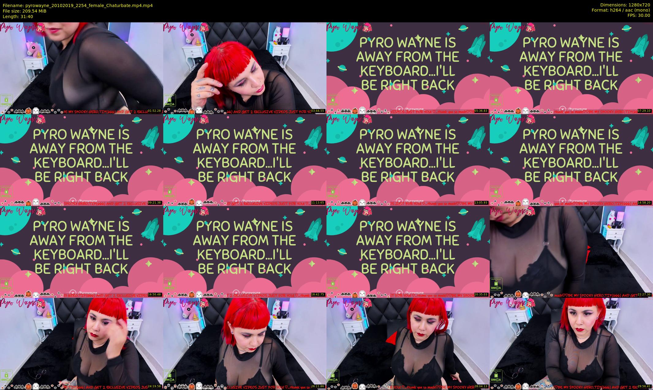 pyrowayne — 32 minute Chaturbate female cam show recording, 720p, Oct 20, 2019