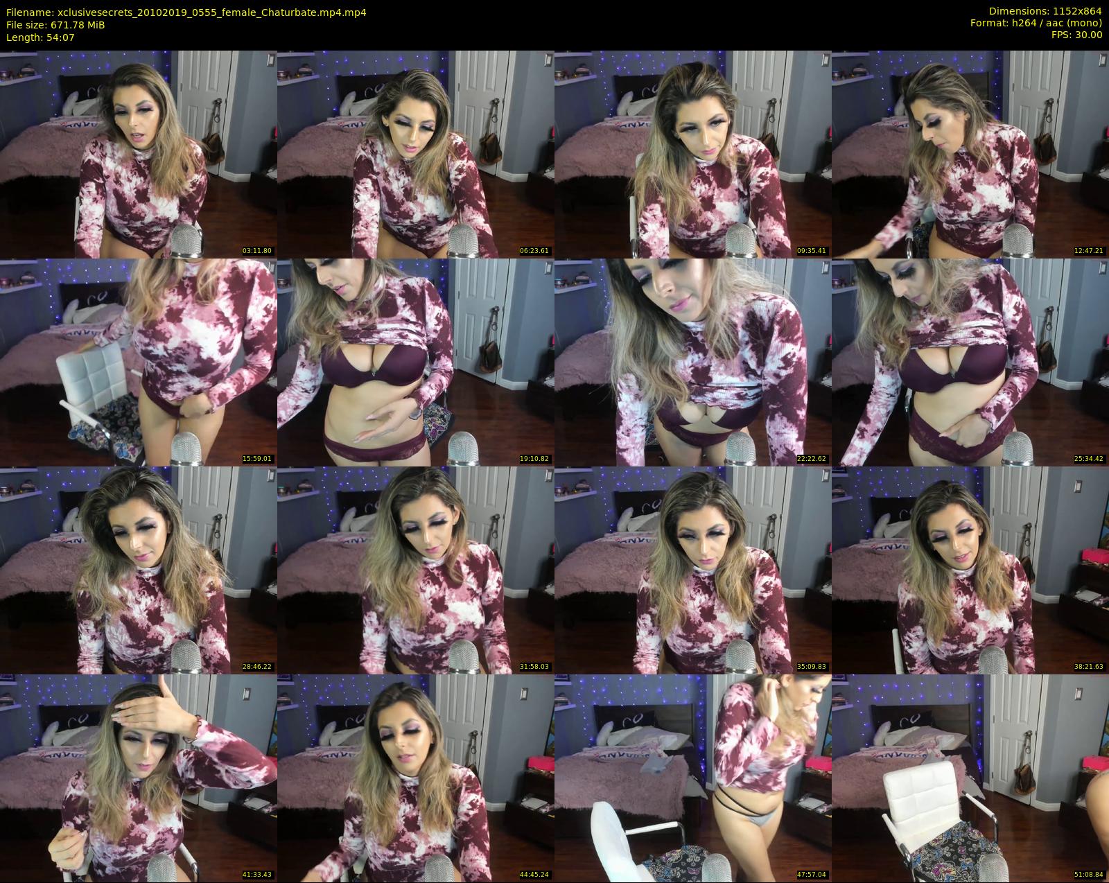 xclusivesecrets — 55 minute Chaturbate female cam show recording, 720p, Oct 20, 2019