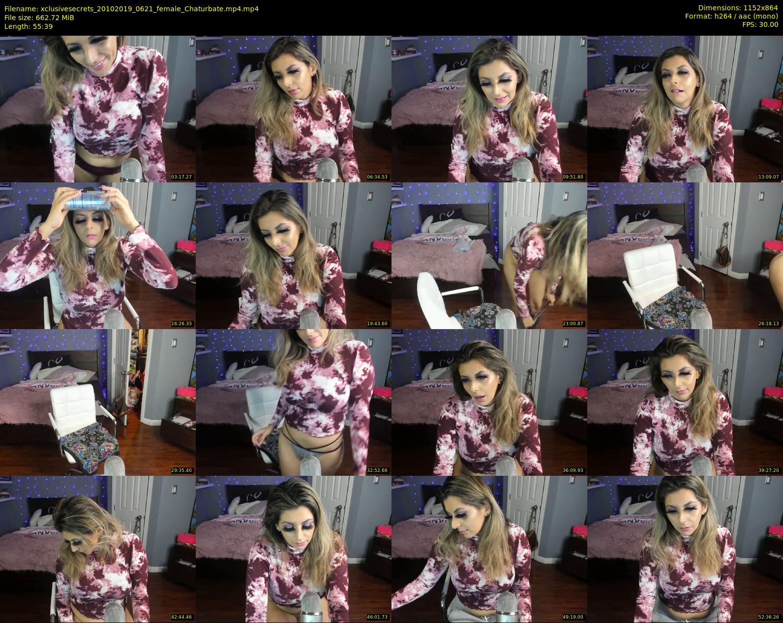 xclusivesecrets — 56 minute Chaturbate female cam show recording, 720p, Oct 20, 2019