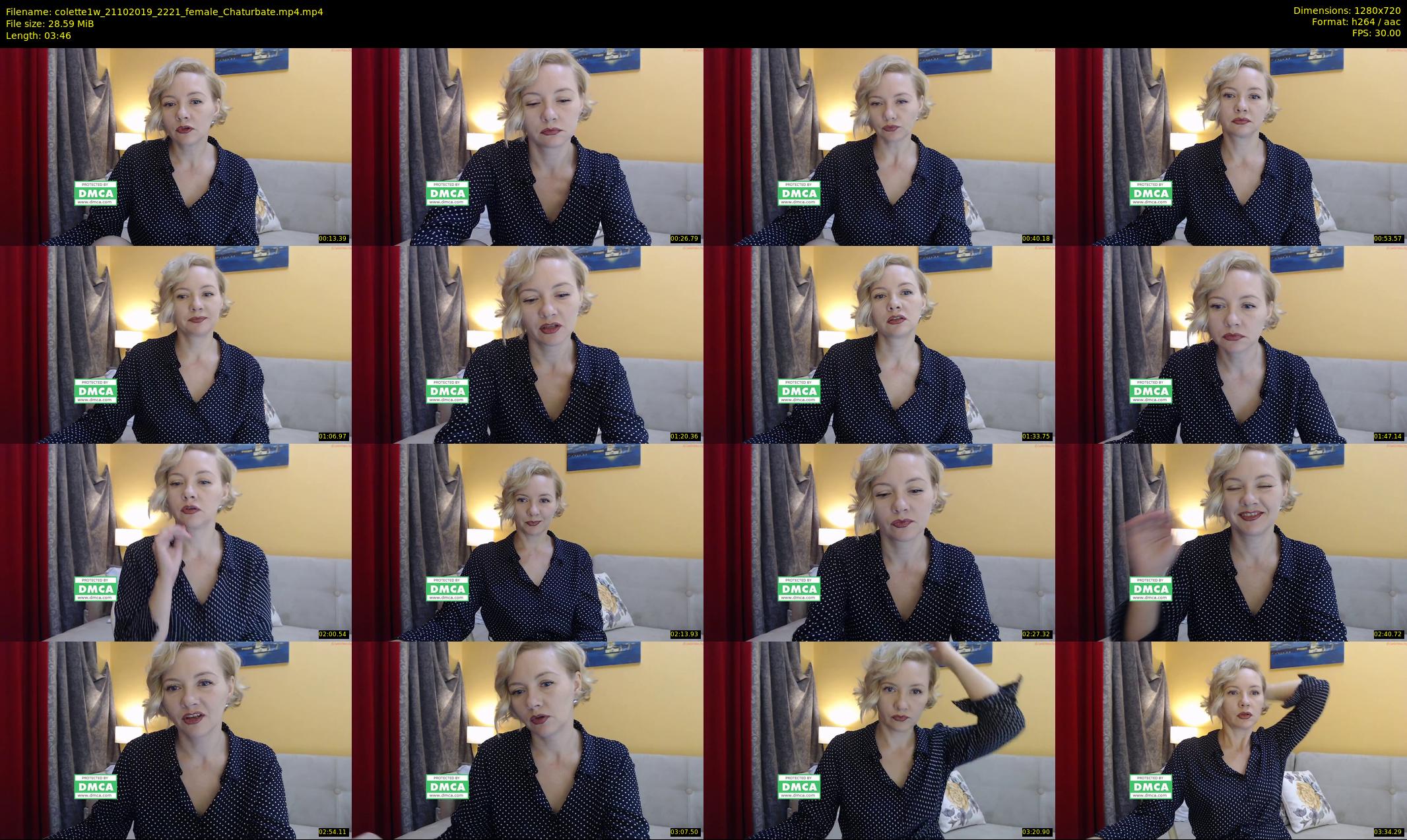 colette1w — 4 minute Chaturbate female cam show recording, 720p, Oct 21, 2019