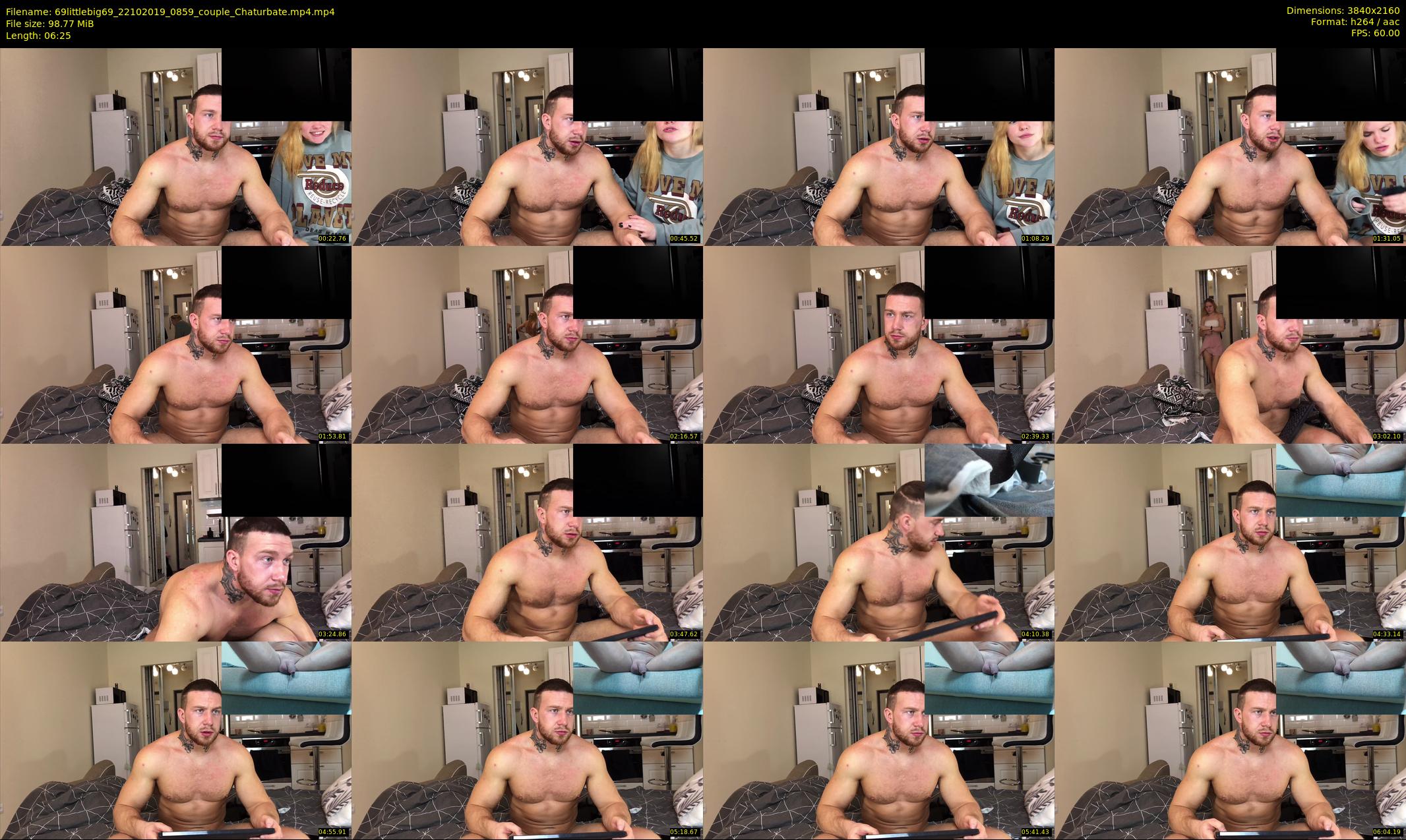 69littlebig69 — 7 minute Chaturbate couple cam show recording, 4K, Oct 22, 2019