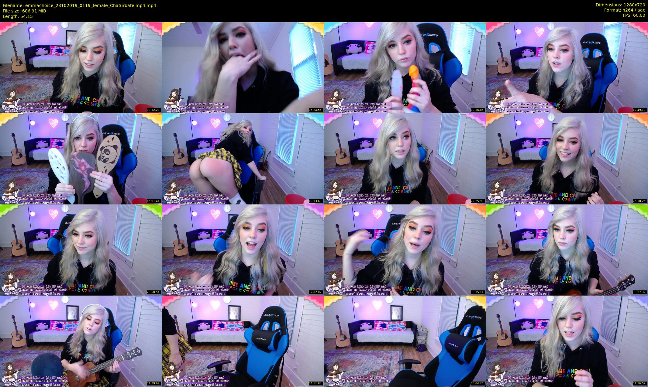 emmachoice — 55 minute Chaturbate female cam show recording, 720p, Oct 23, 2019