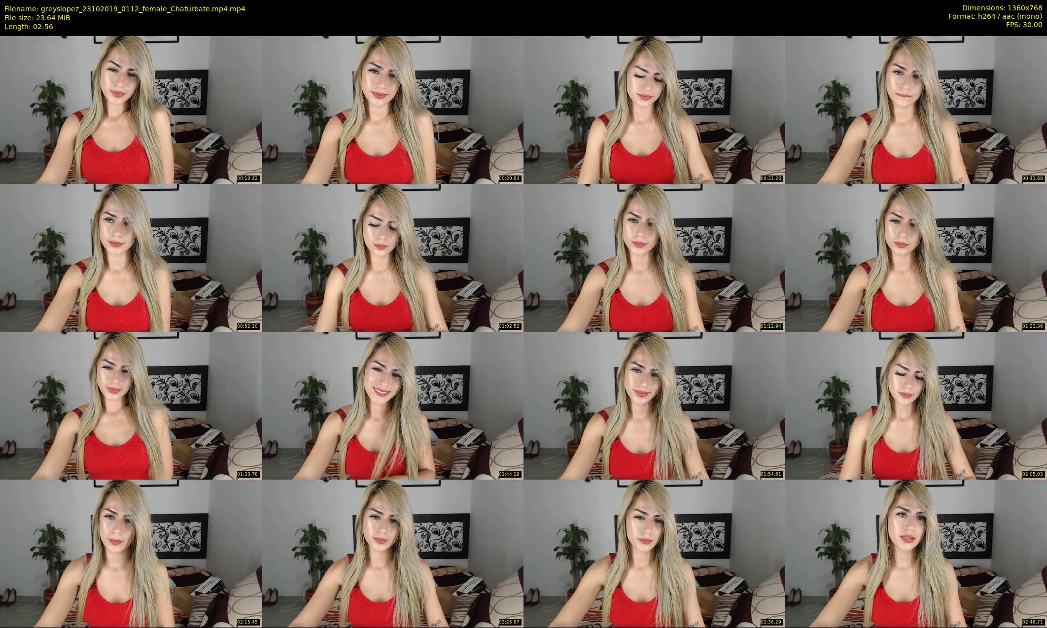 greyslopez — 3 minute Chaturbate female cam show recording, 720p, Oct 23, 2019