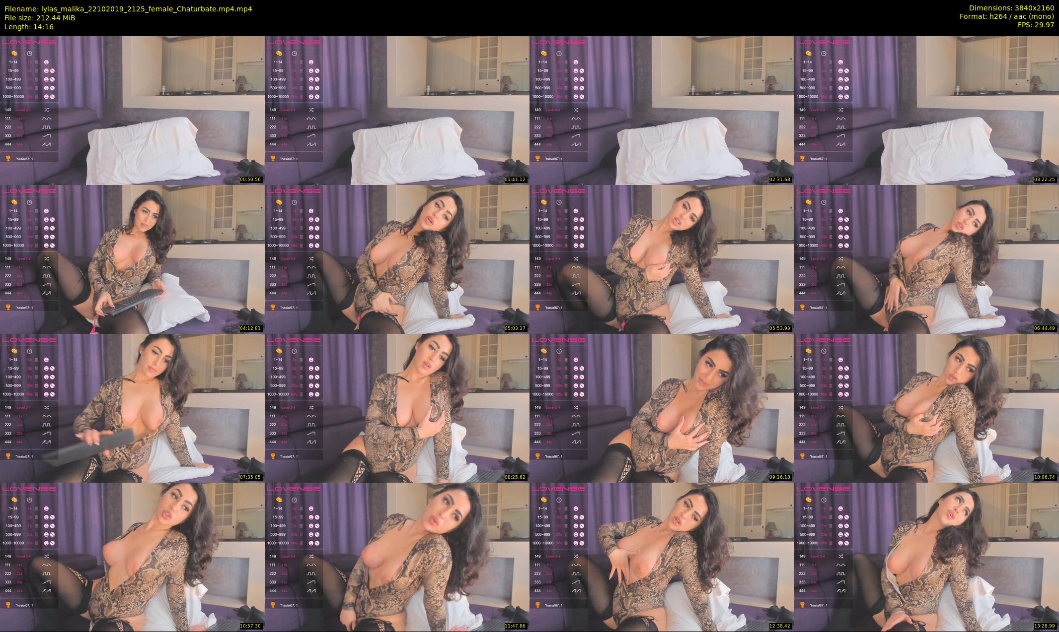 lylas_malika — 15 minute Chaturbate female cam show recording, 4K, Oct 22, 2019