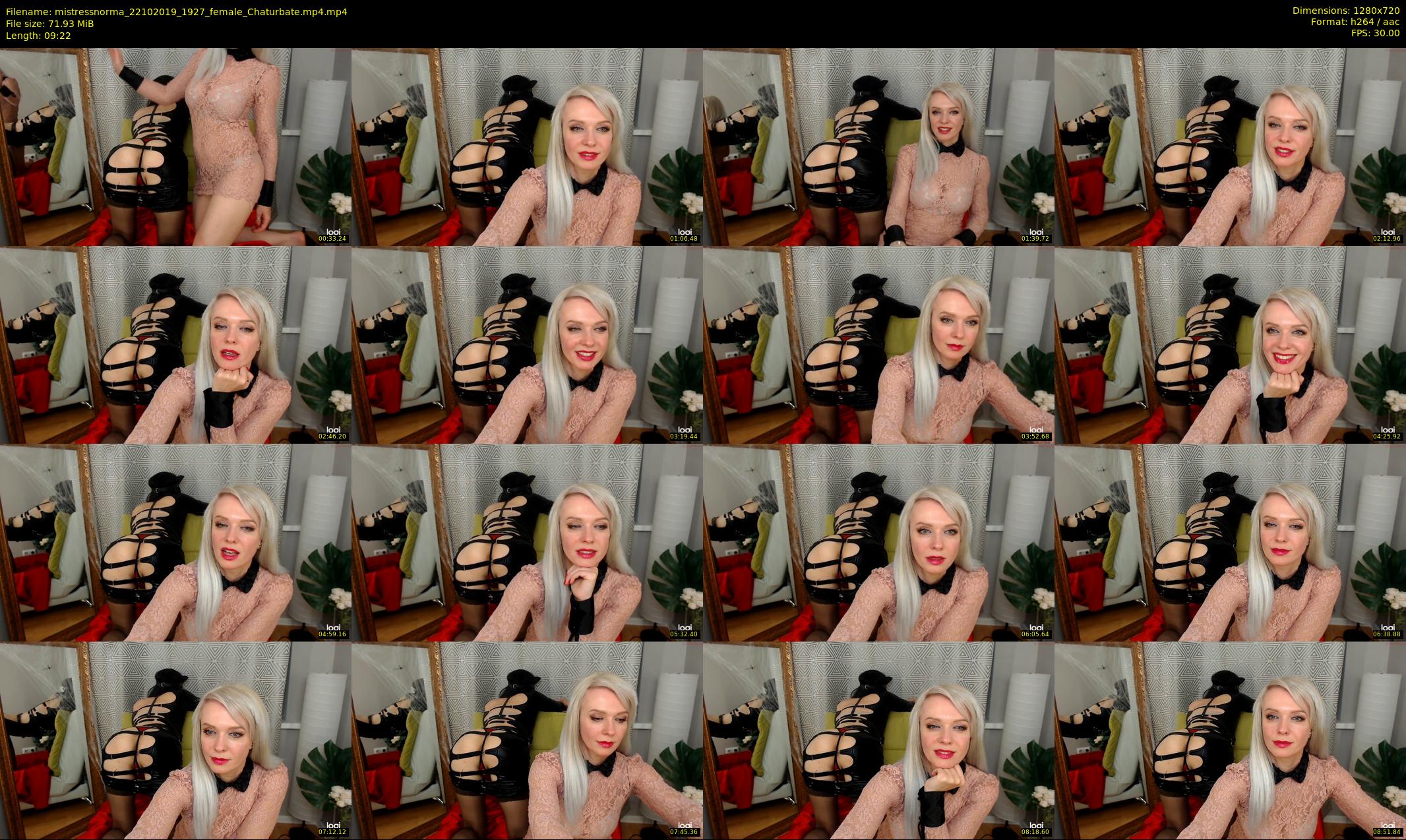 mistressnorma — 10 minute Chaturbate female cam show recording, 720p, Oct 22, 2019