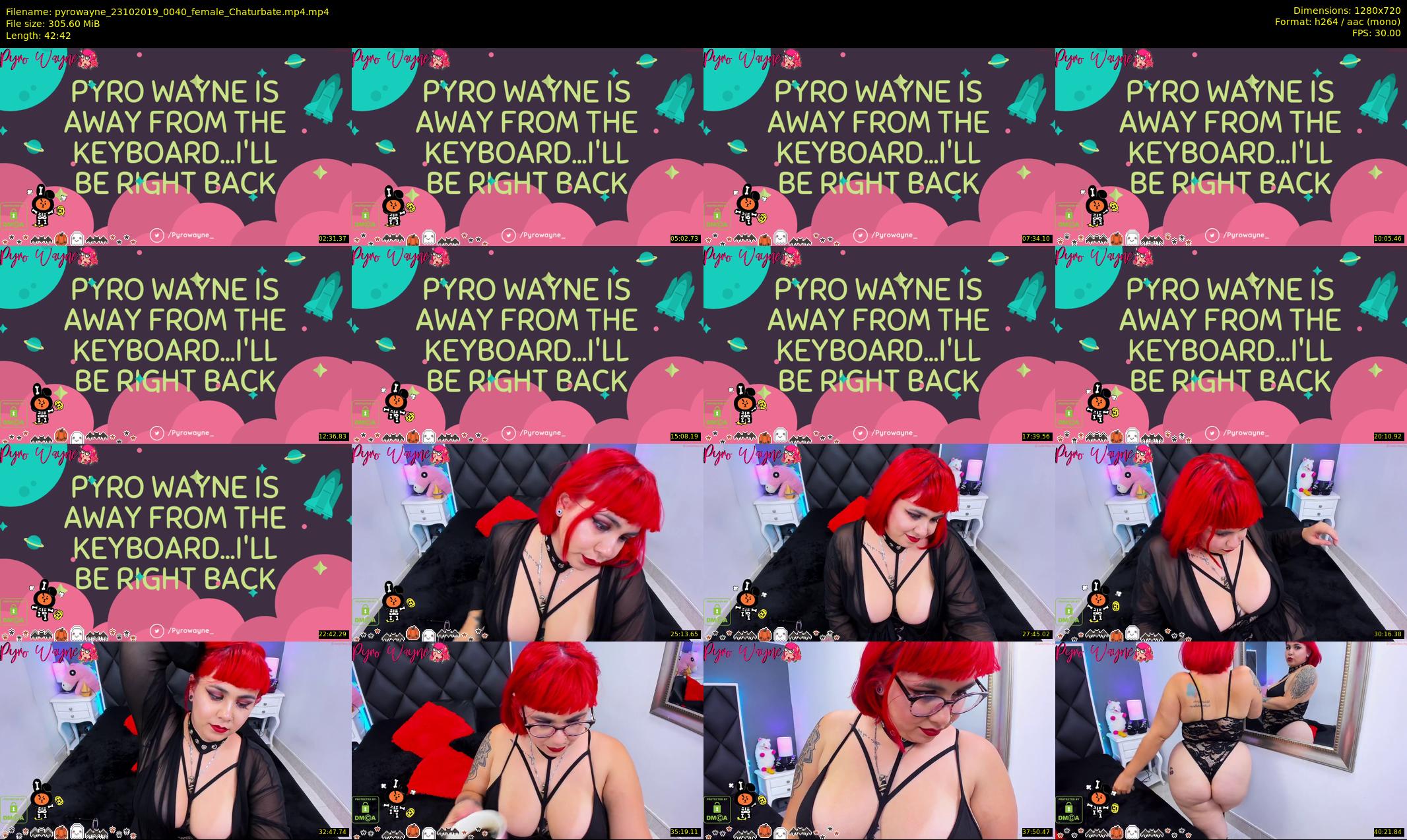 pyrowayne — 43 minute Chaturbate female cam show recording, 720p, Oct 23, 2019