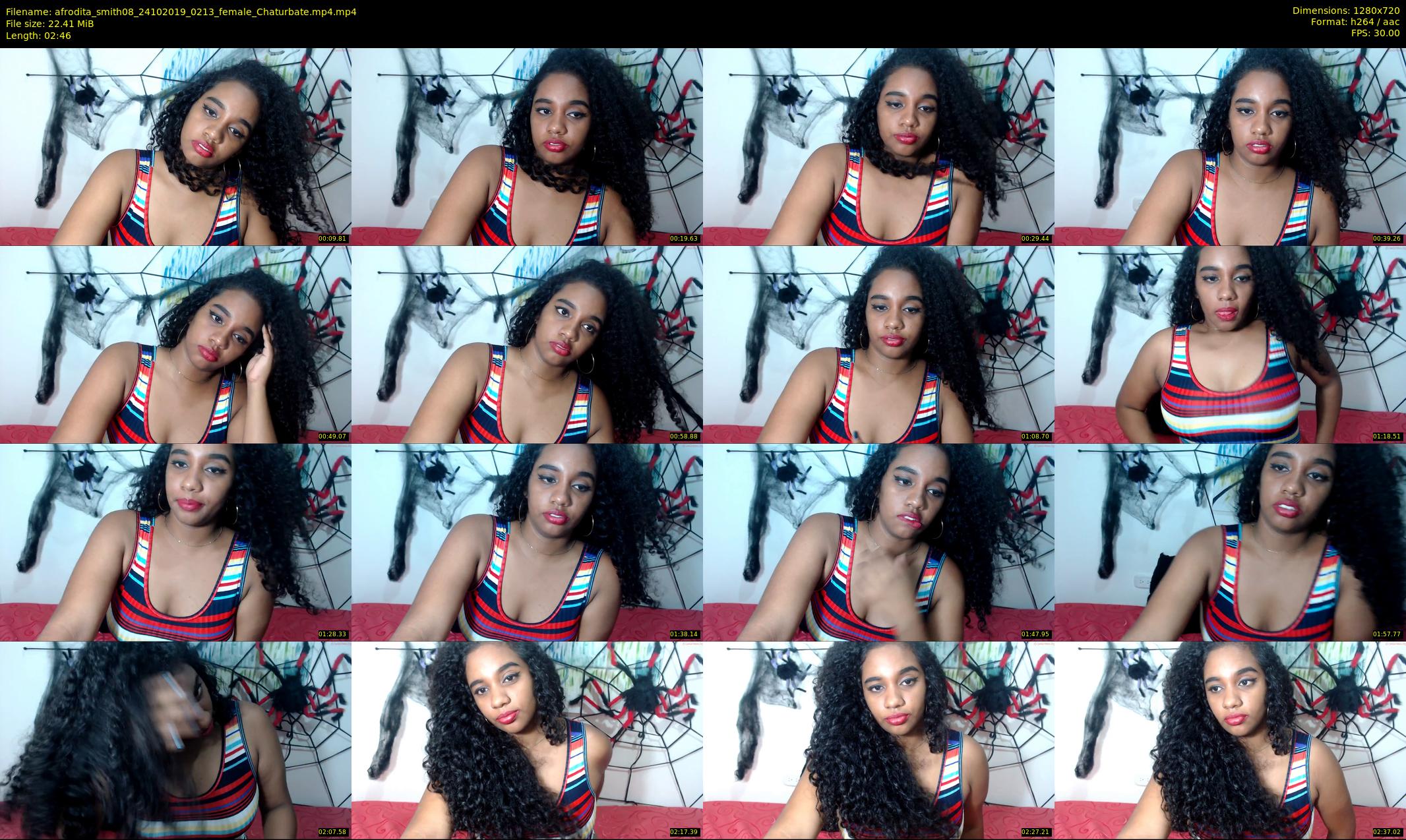 afrodita_smith08 — 3 minute Chaturbate female cam show recording, 720p, Oct 24, 2019