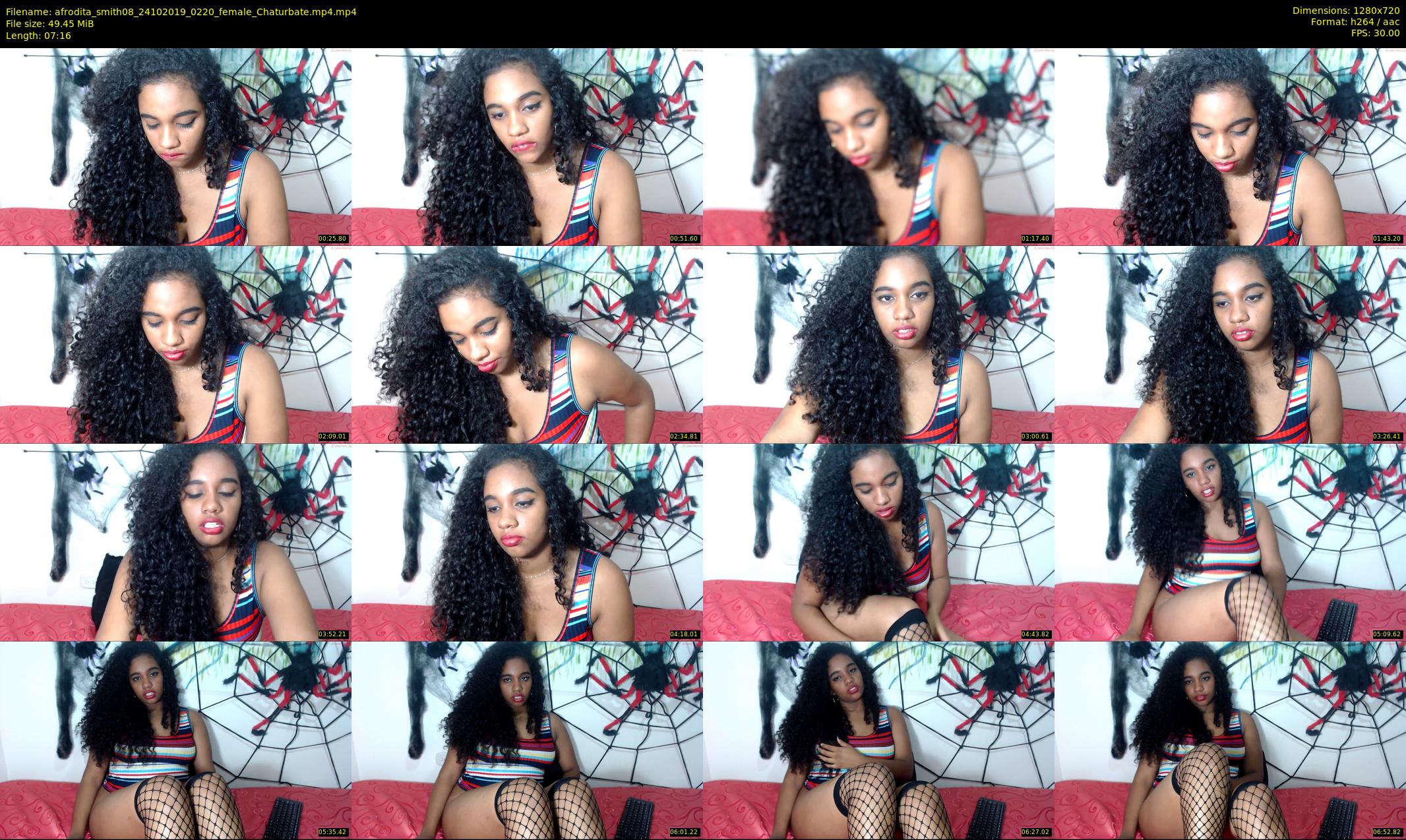 afrodita_smith08 — 8 minute Chaturbate female cam show recording, 720p, Oct 24, 2019