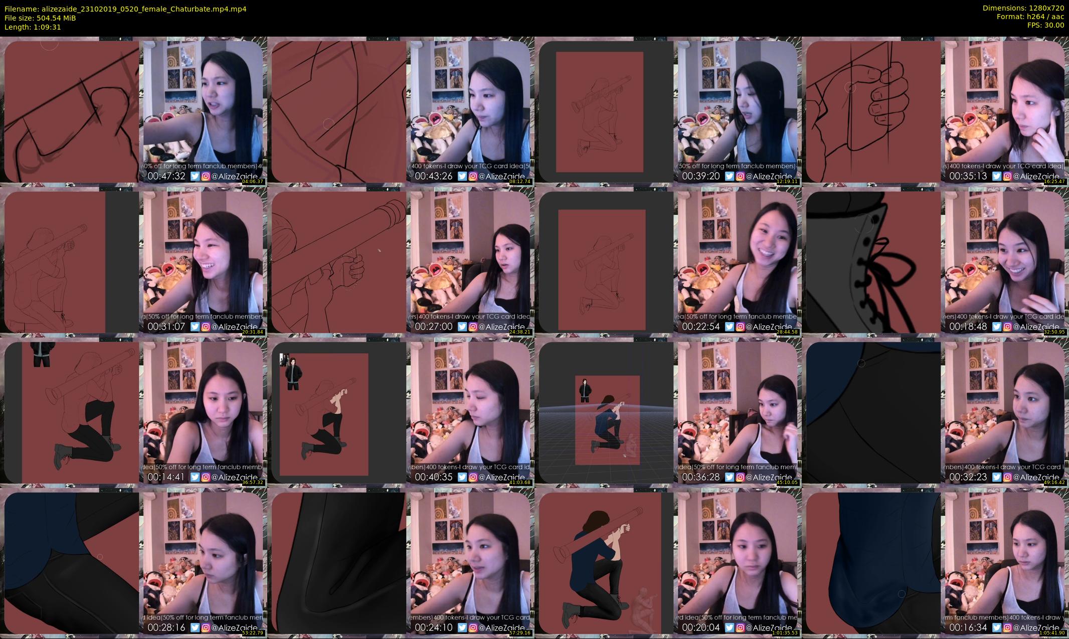 alizezaide — 70 minute Chaturbate female cam show recording, 720p, Oct 23, 2019