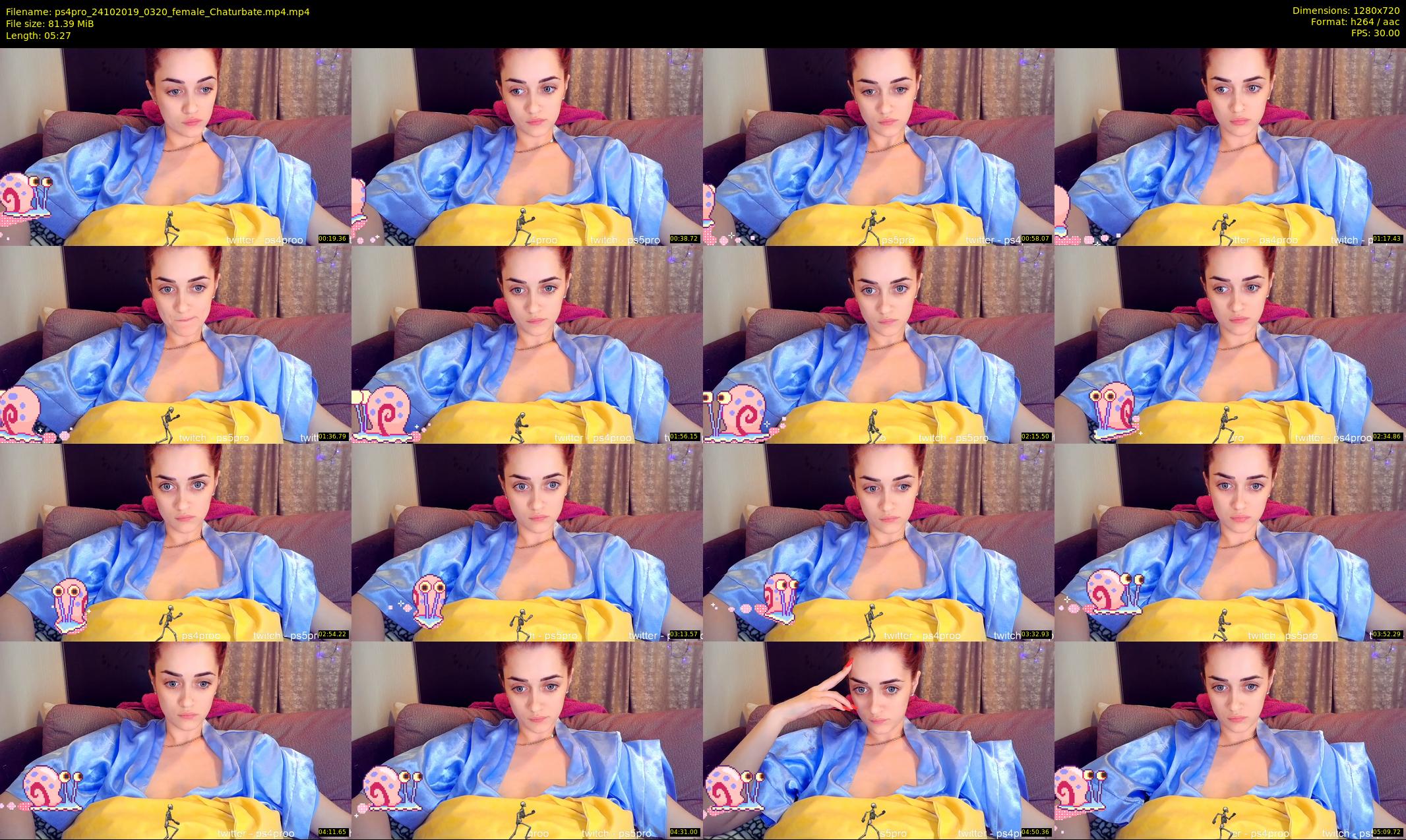 ps4pro — 6 minute Chaturbate female cam show recording, 720p, Oct 24, 2019