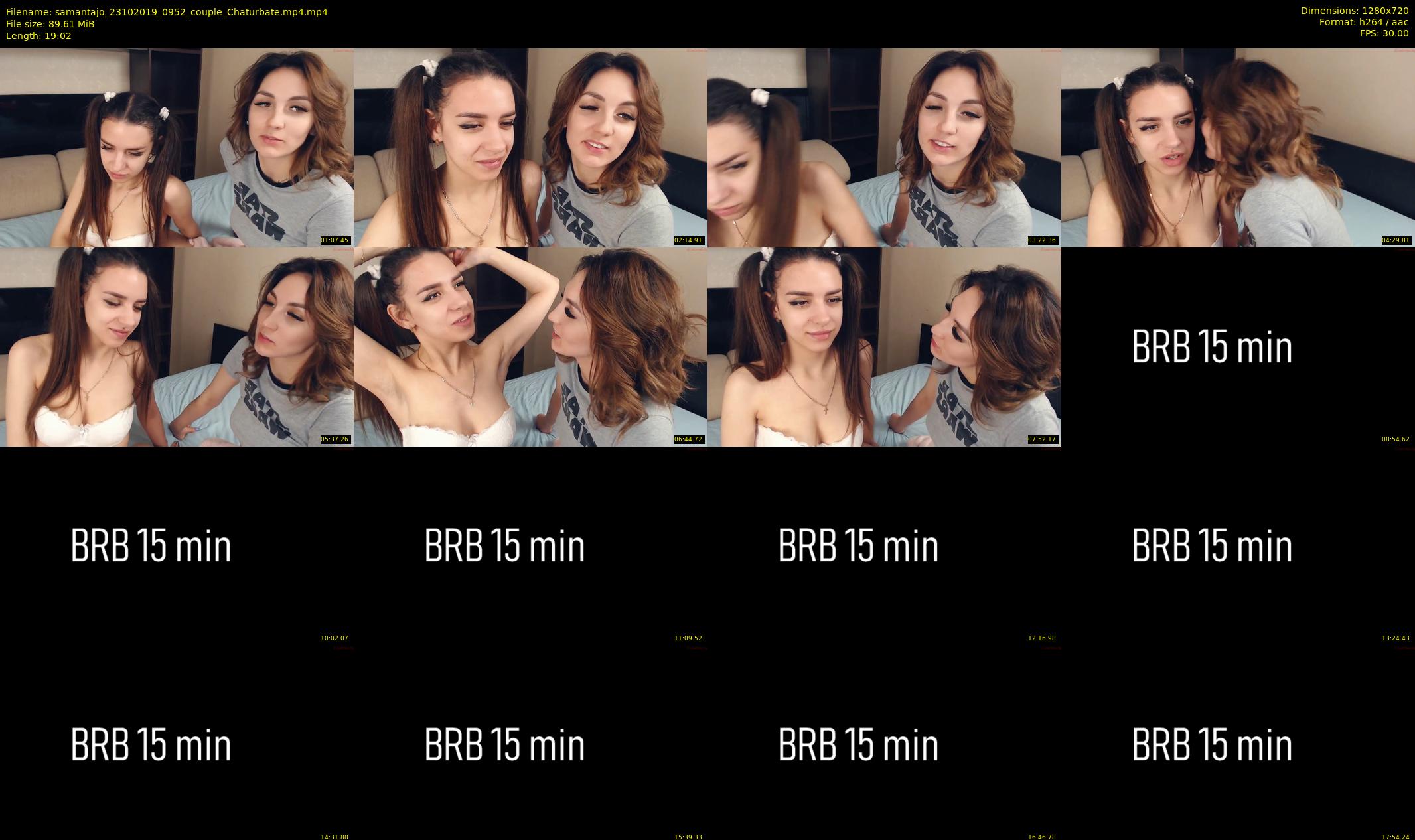 samantajo — 20 minute Chaturbate female cam show recording, 720p, Oct 23, 2019