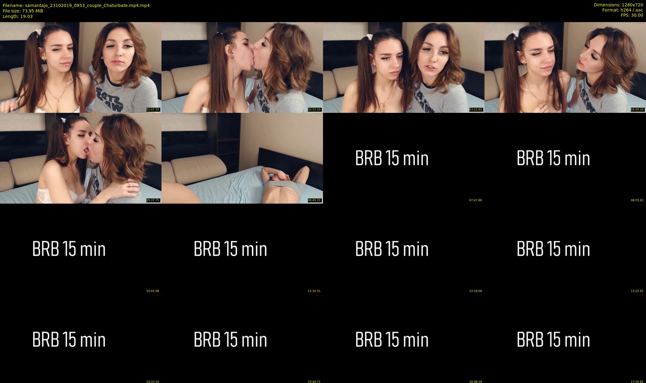 samantajo — 20 minute Chaturbate female cam show recording, 720p, Oct 23, 2019