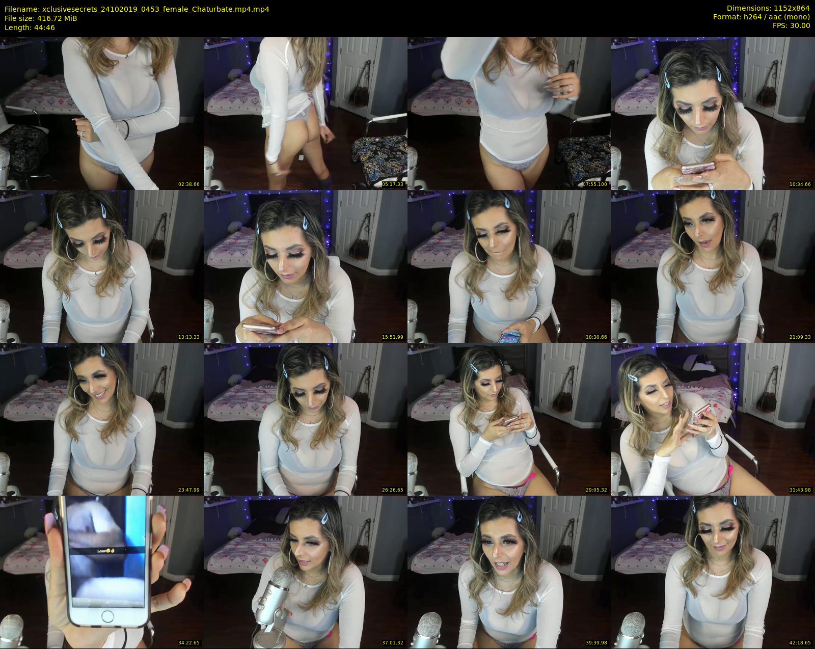 xclusivesecrets — 45 minute Chaturbate female cam show recording, 720p, Oct 24, 2019