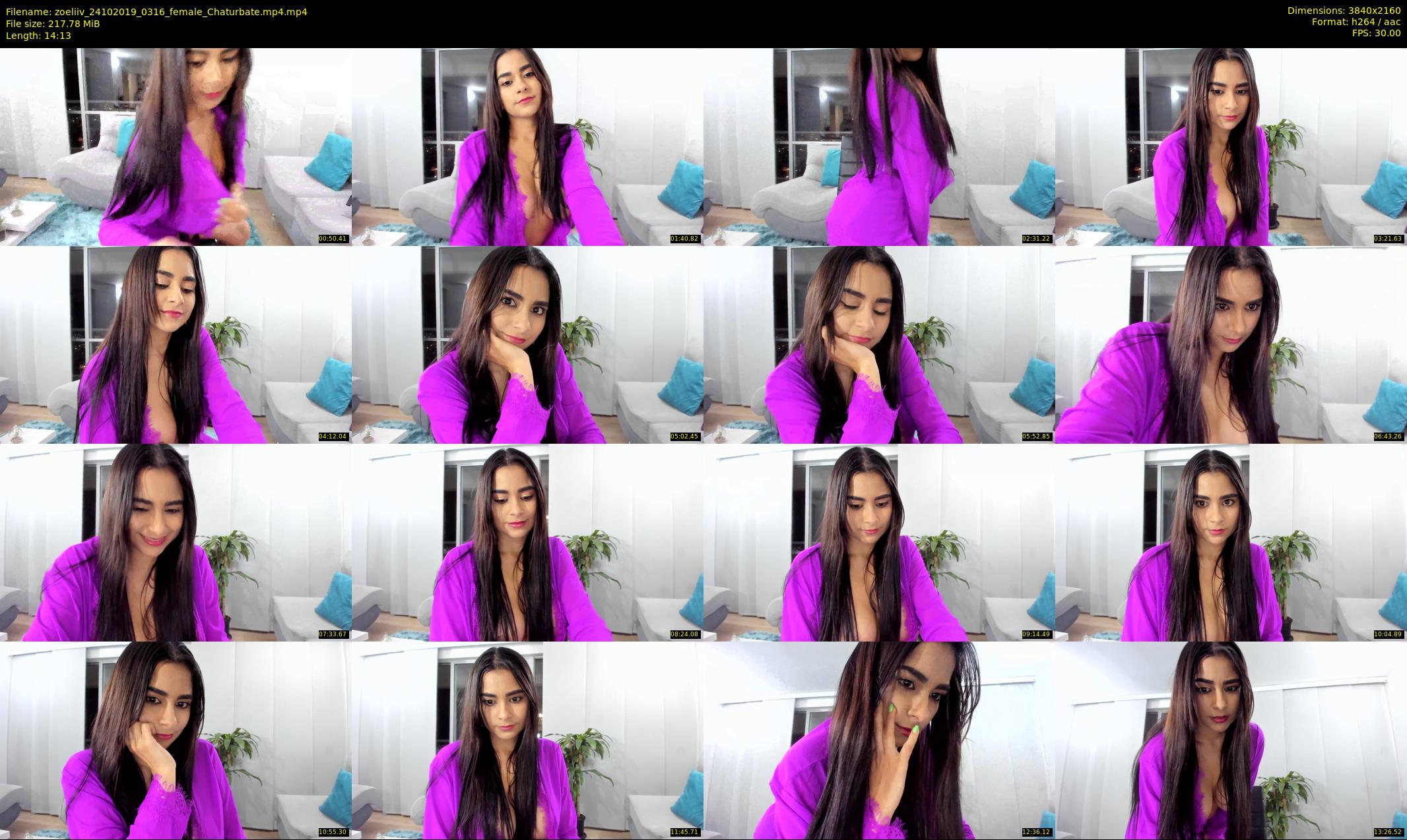 zoeliiv — 15 minute Chaturbate female cam show recording, 4K, Oct 24, 2019