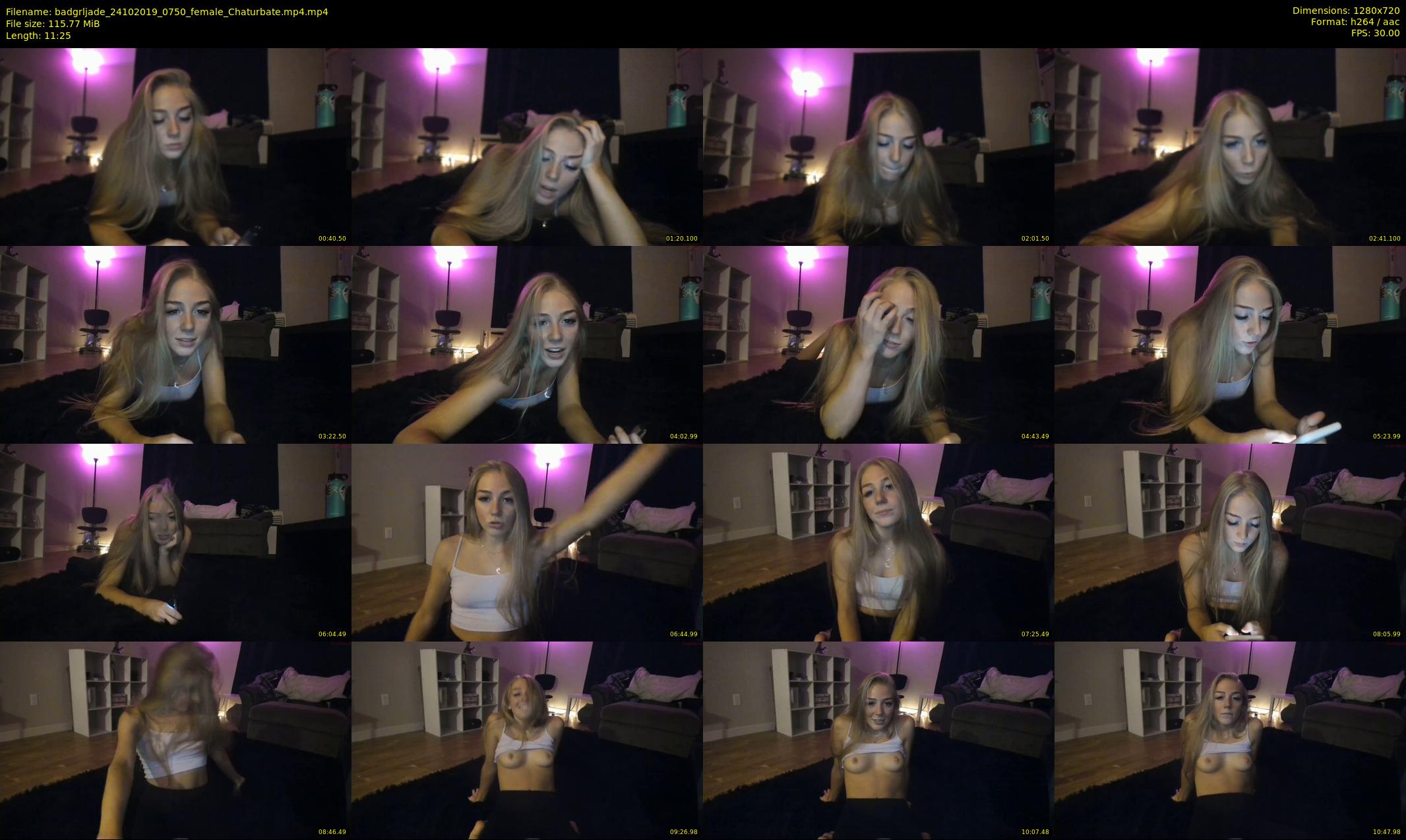 badgrljade — 12 minute Chaturbate female cam show recording, 720p, Oct 24, 2019