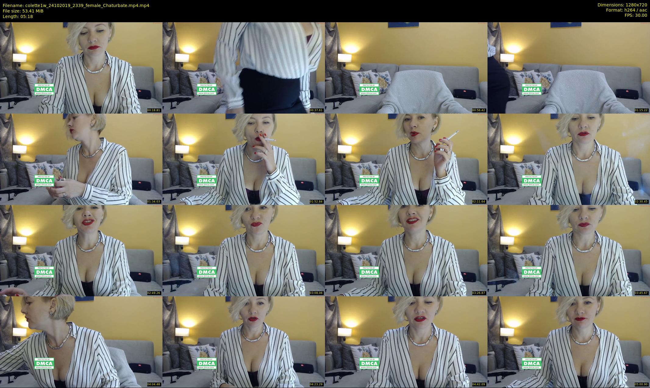 colette1w — 6 minute Chaturbate female cam show recording, 720p, Oct 24, 2019