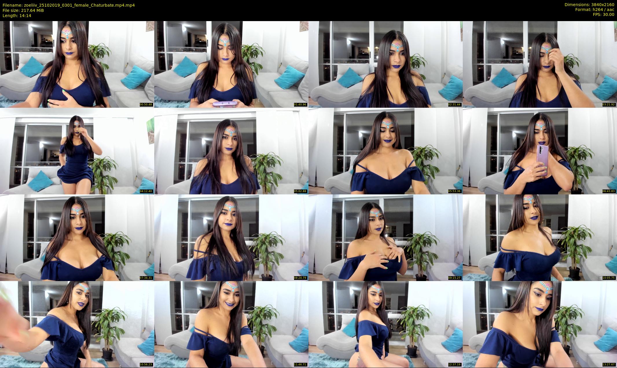 zoeliiv — 15 minute Chaturbate female cam show recording, 4K, Oct 25, 2019
