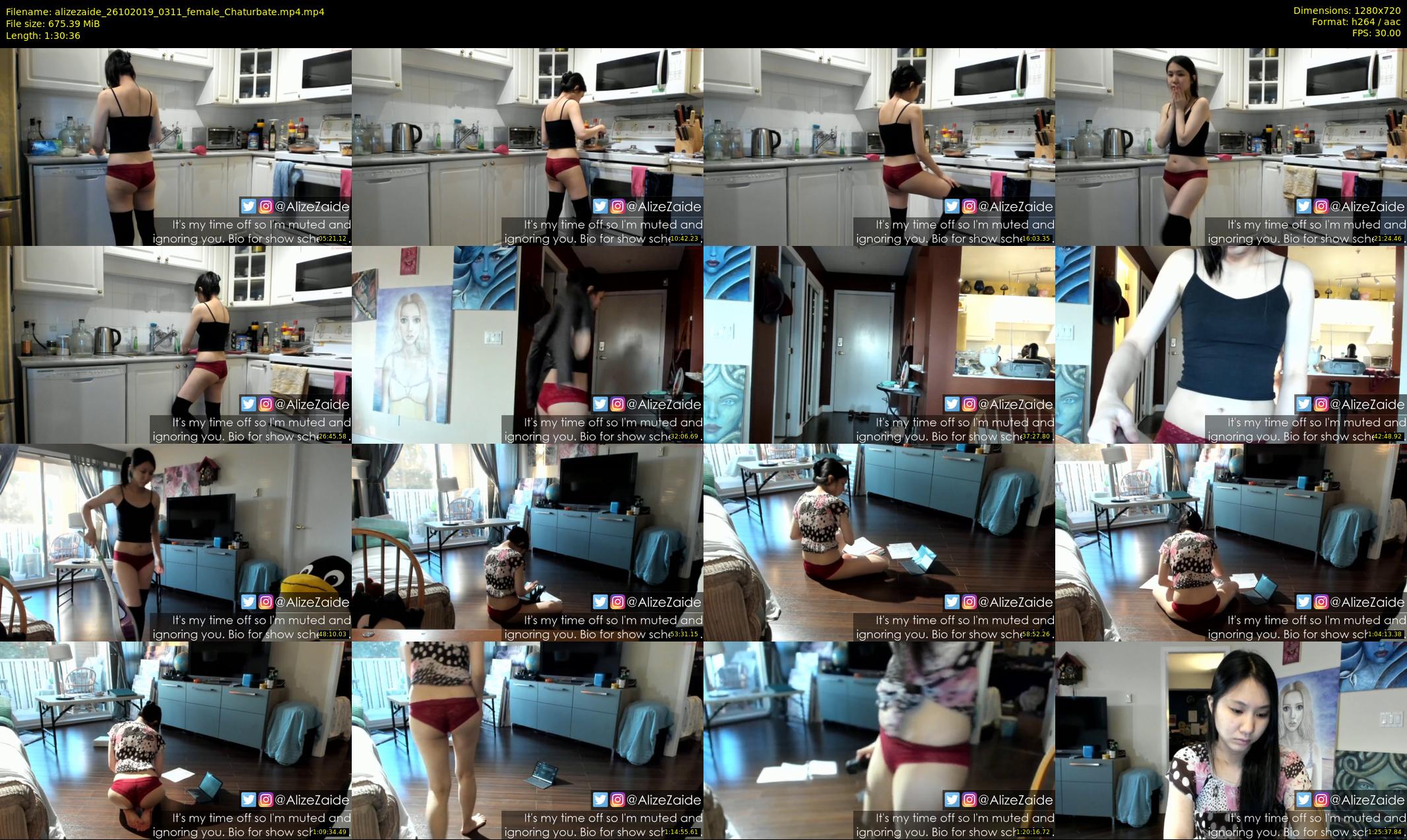 alizezaide — 91 minute Chaturbate female cam show recording, 720p, Oct 26, 2019
