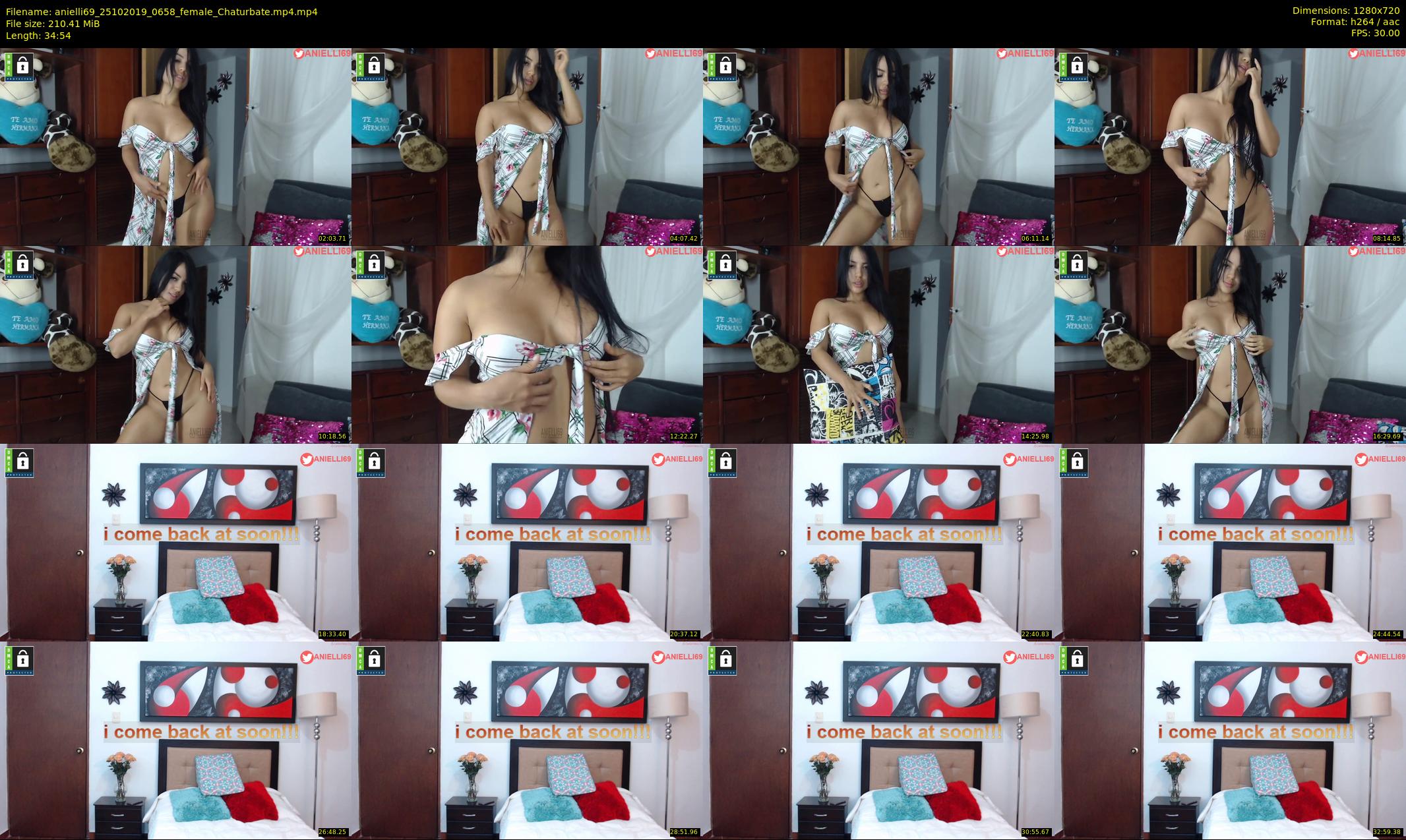 anielli69 — 35 minute Chaturbate female cam show recording, 720p, Oct 25, 2019