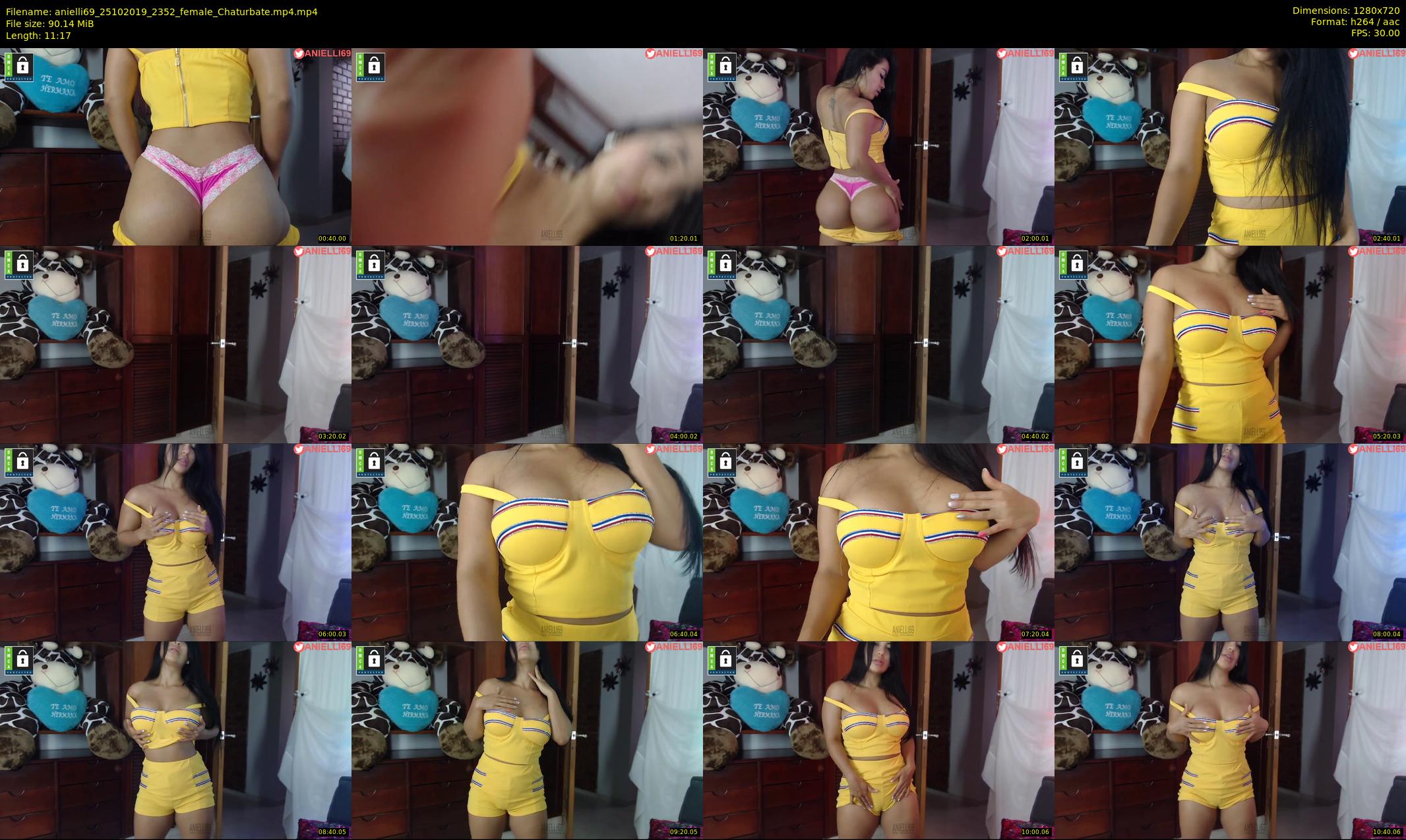 anielli69 — 12 minute Chaturbate female cam show recording, 720p, Oct 25, 2019