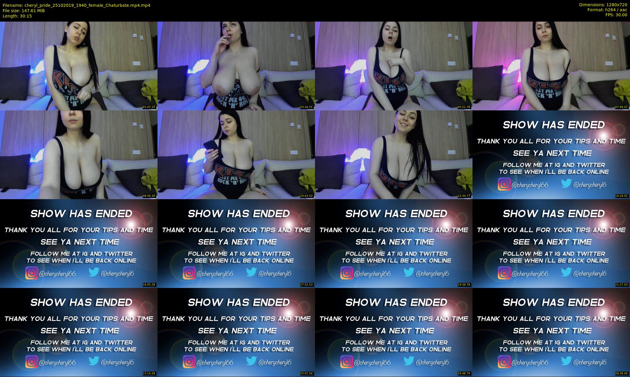 cheryl_pride — 31 minute Chaturbate female cam show recording, 720p, Oct 25, 2019
