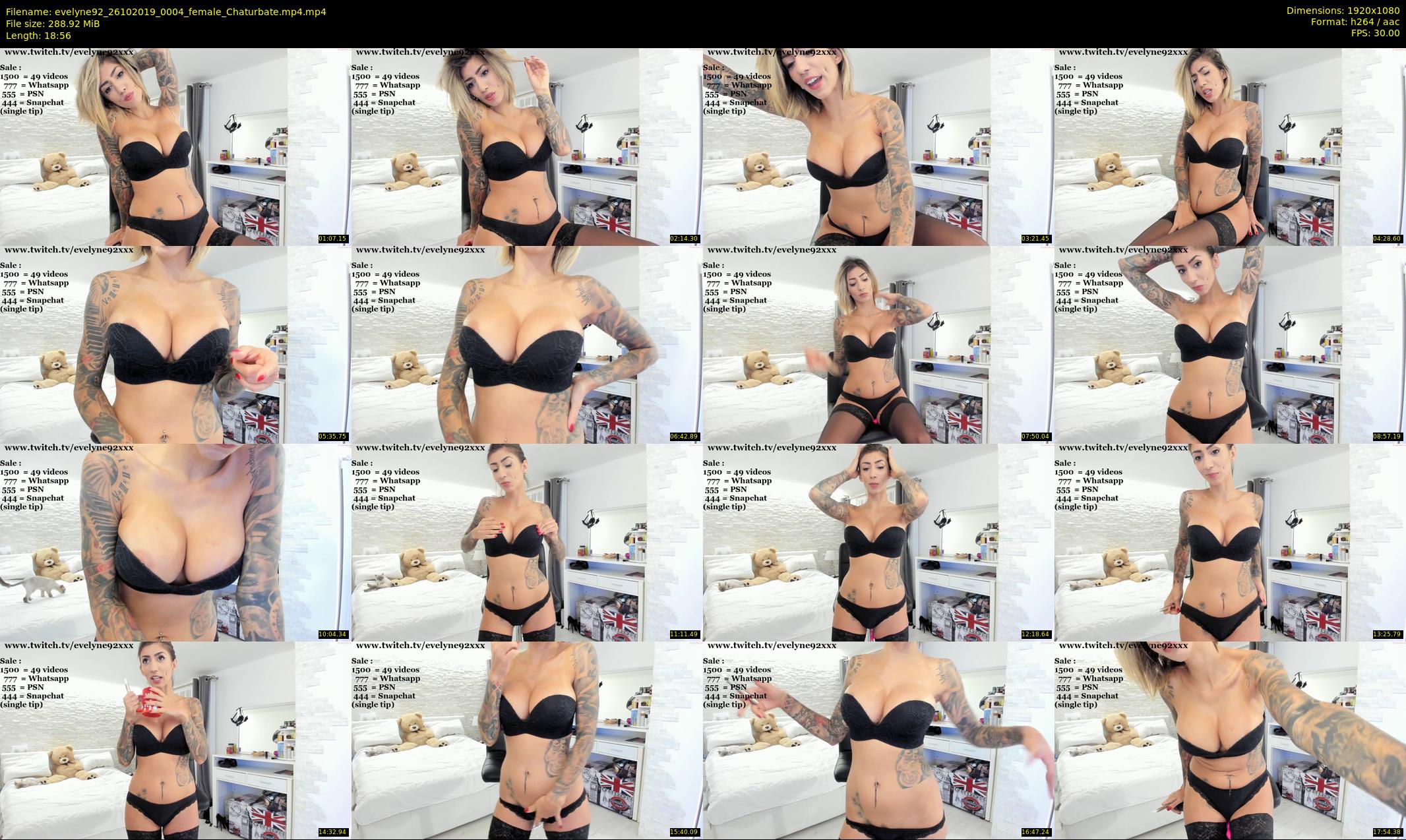 evelyne92 — 19 minute Chaturbate female cam show recording, 1080p, Oct 26, 2019