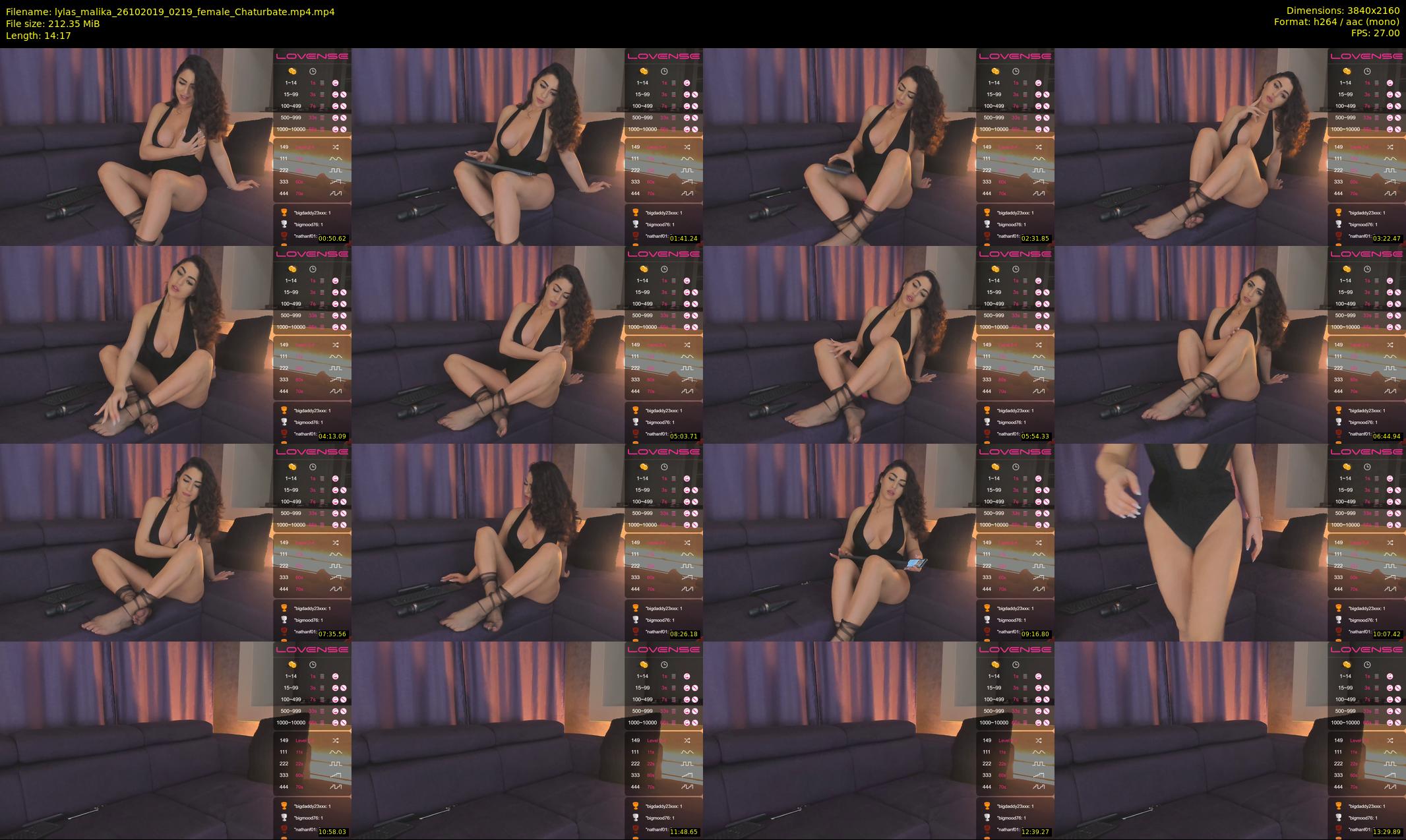 lylas_malika — 15 minute Chaturbate female cam show recording, 4K, Oct 26, 2019