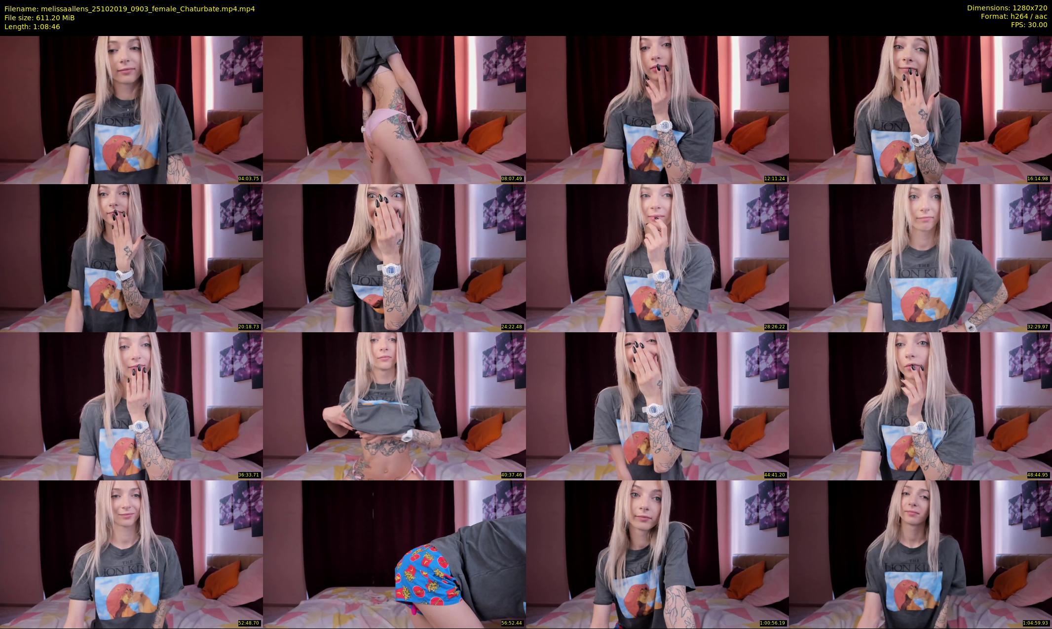 melissaallens — 69 minute Chaturbate female cam show recording, 720p, Oct 25, 2019